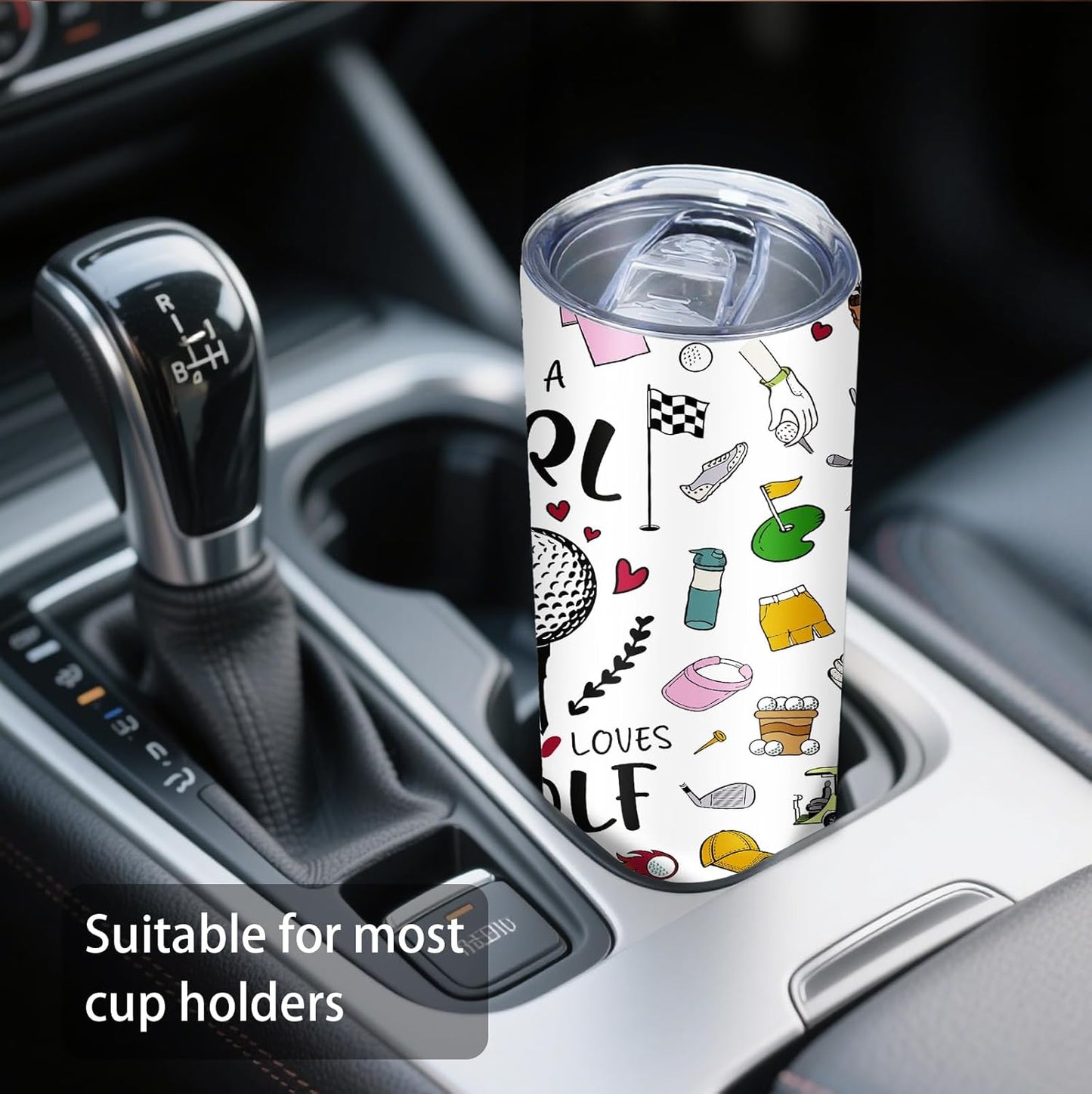 Golf Gift For Women, Golfer Themed 20 oz Tumblers - Just A Girl Who Loves Golf Design Cups, Tumbler With Lid and Straw, Stainless Steel Mugs Funny Gifts For Golfers