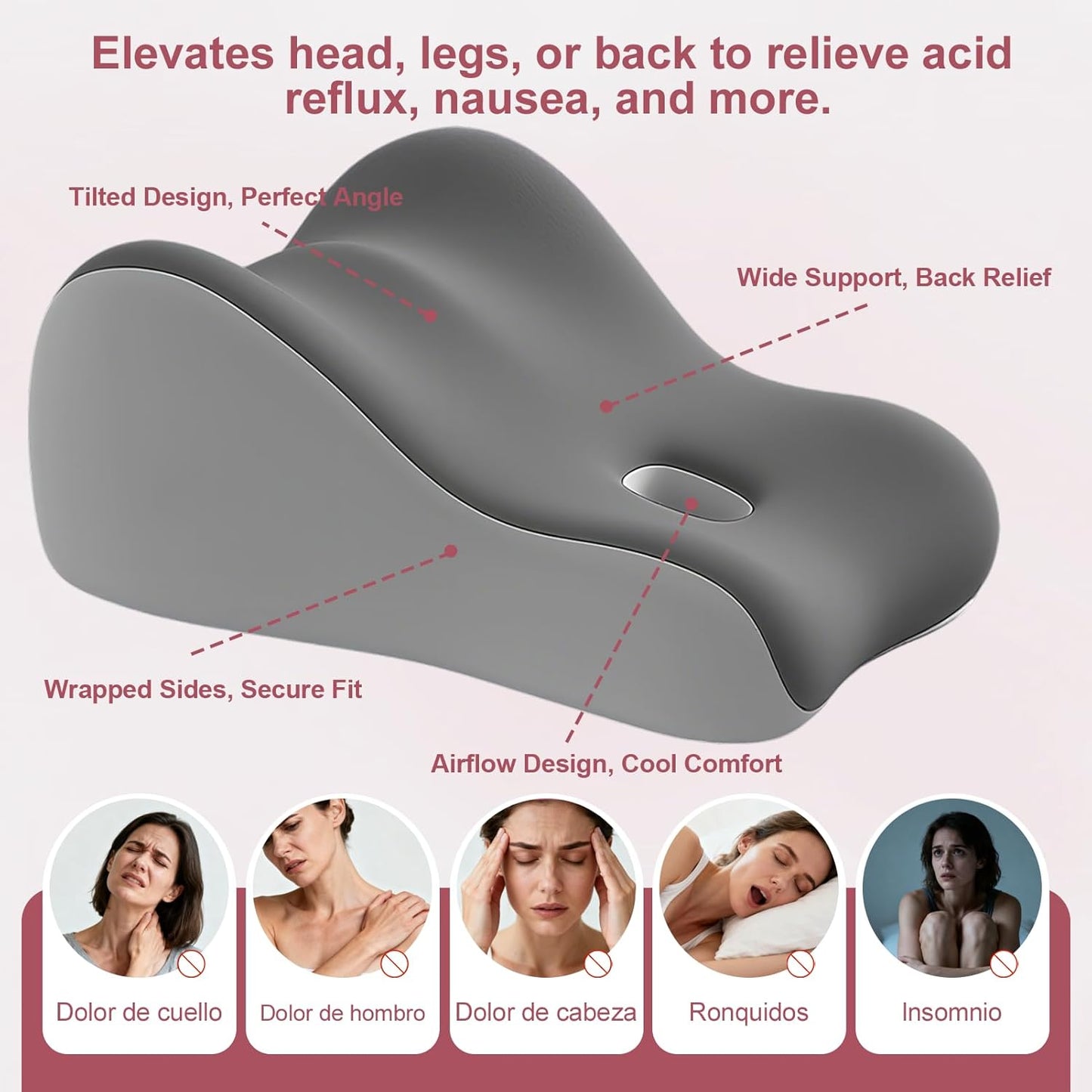 Intimacy Butt Cushion for Couples Pregnant Women Enhanced Supporting Model Furniture Pillow Support Pillowcase Suitable for Home Use, Ideal for Sitting and Lying, Foam Pillow Modern Simple Style Grey