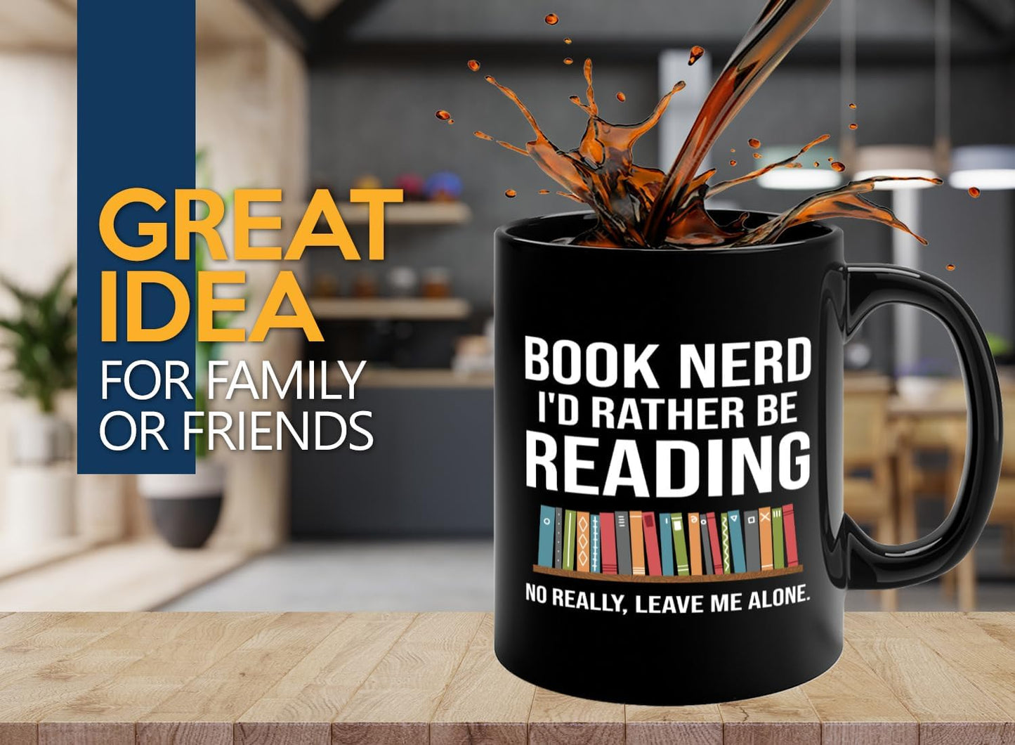 Book Lover Coffee Mug 11oz Black -Book Nerd - Gift For Poets Bookish People Bibliophile Librarian Book Club Reader