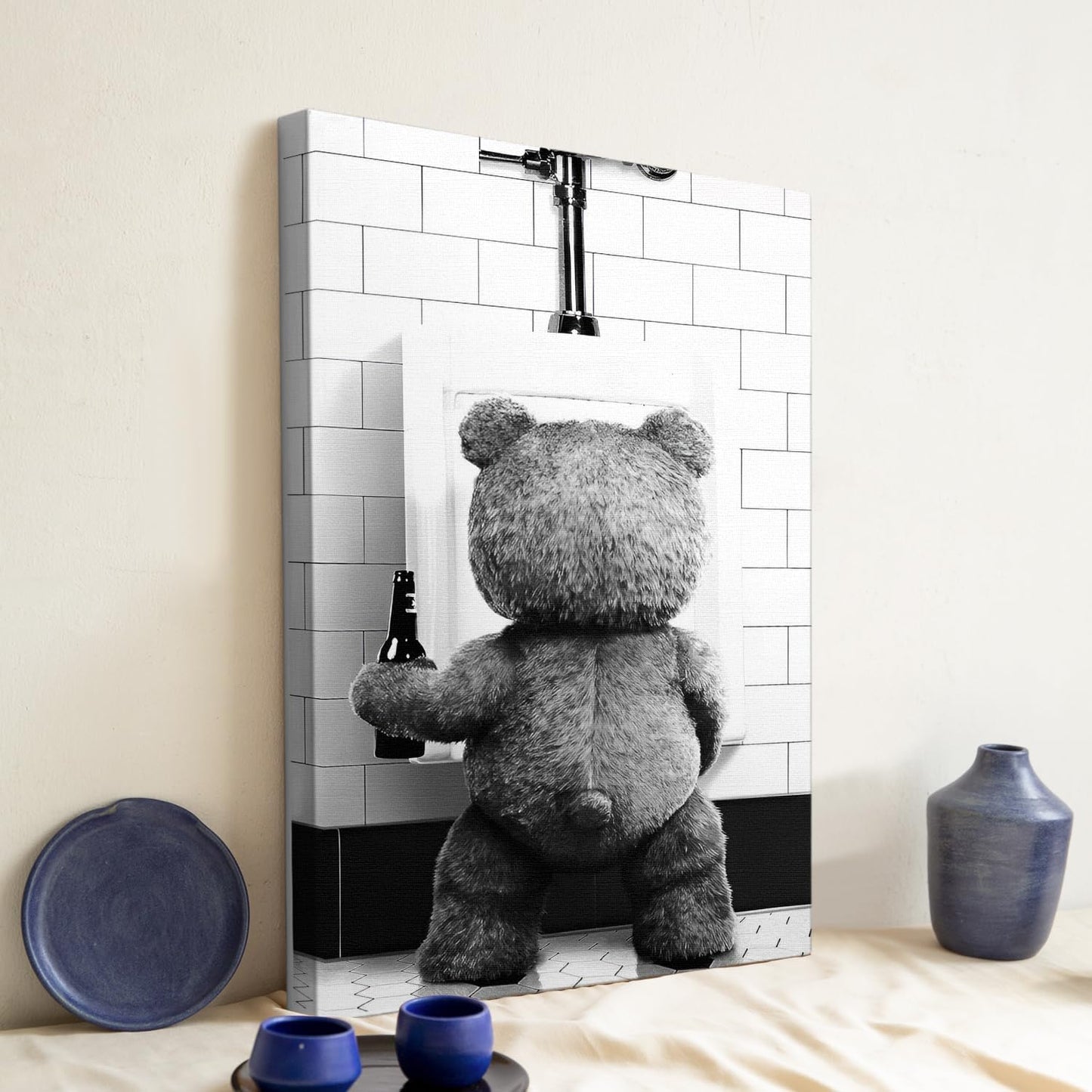 DIHSIEG Inspirational Canvas Wall Art funny bathroom wall art Print Poster, Frameless Canvas Decor,With hook, can be placed on the table,Motivational Prints,Dark 12x16 Inch