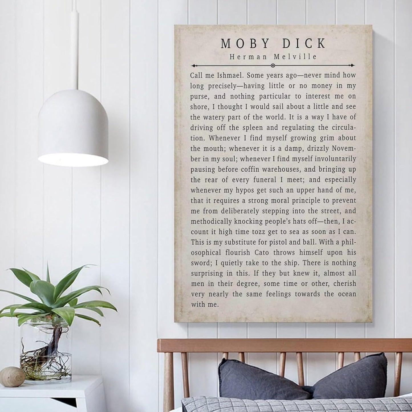 Moby Dick Quote Print Herman Melville Book Art Vintage Page Wall Art Literary Print for Home Or Office Unframed And Framed Classic Literature Decor for Book Lovers 12x18inch(30x45cm)