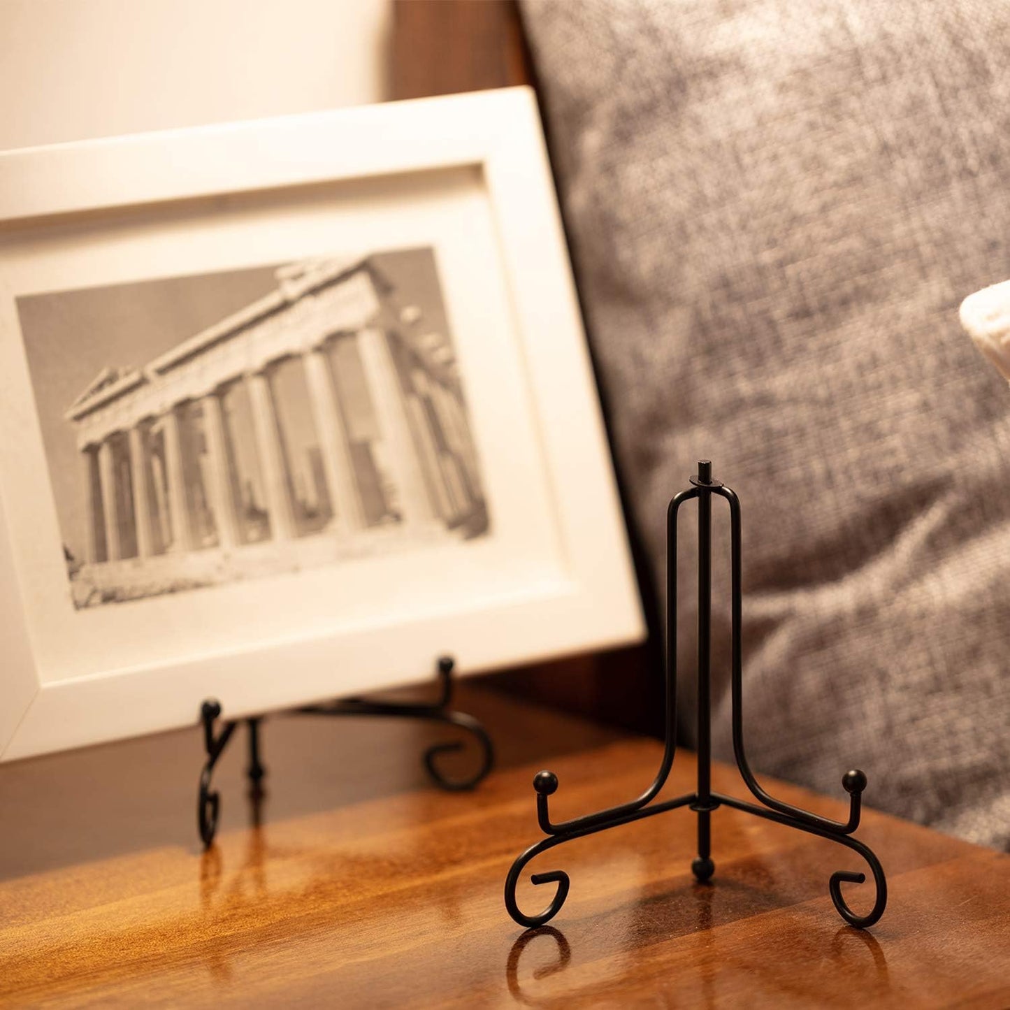 Boao 10 Pack Iron Plate Stands for Display 4 Inches Plate Holder Display Stand for Photo, Picture Frame, Book and Tabletop Art