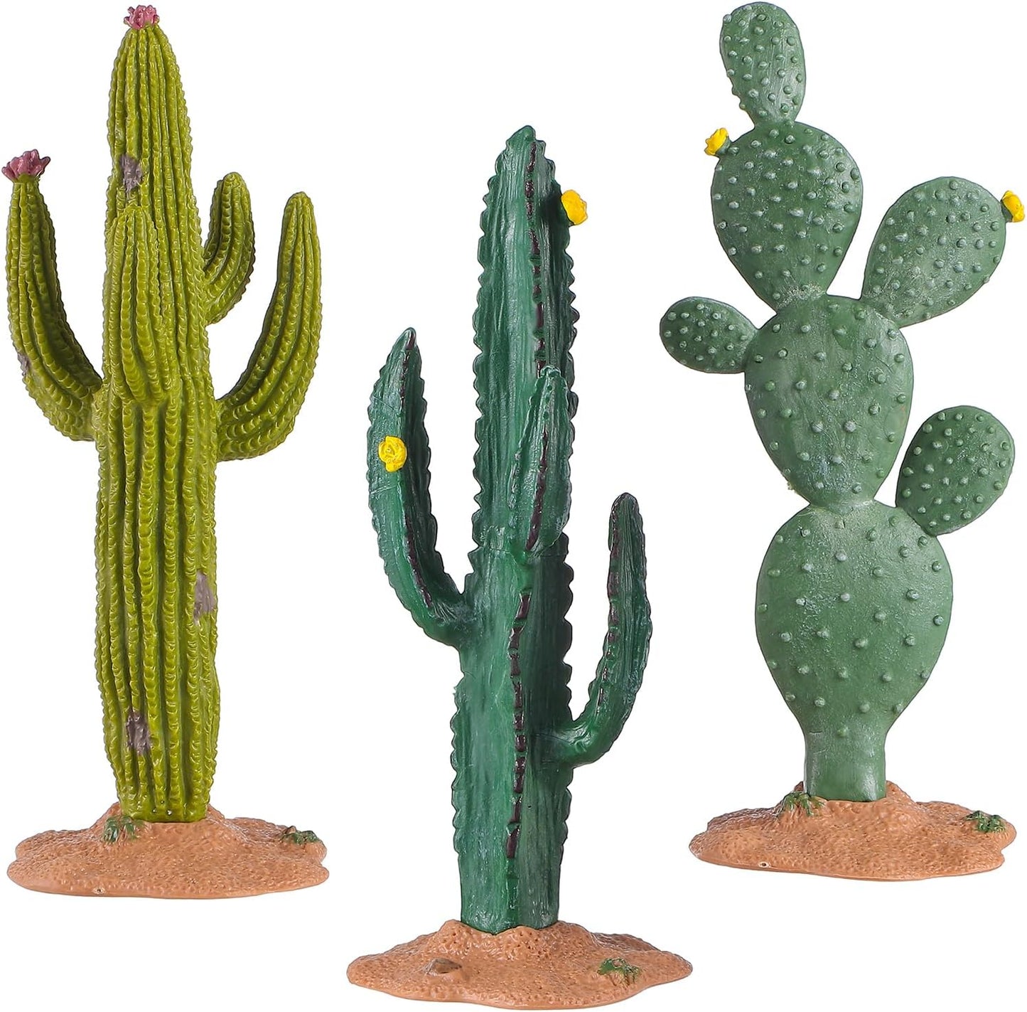 ARTIBETTER 3pcs Artificial Simulated Cactus Artificial Sand Decor Faux Succulent Decor Fake Cacti Plants Table Ornament Centerpieces for Home Office Decoration