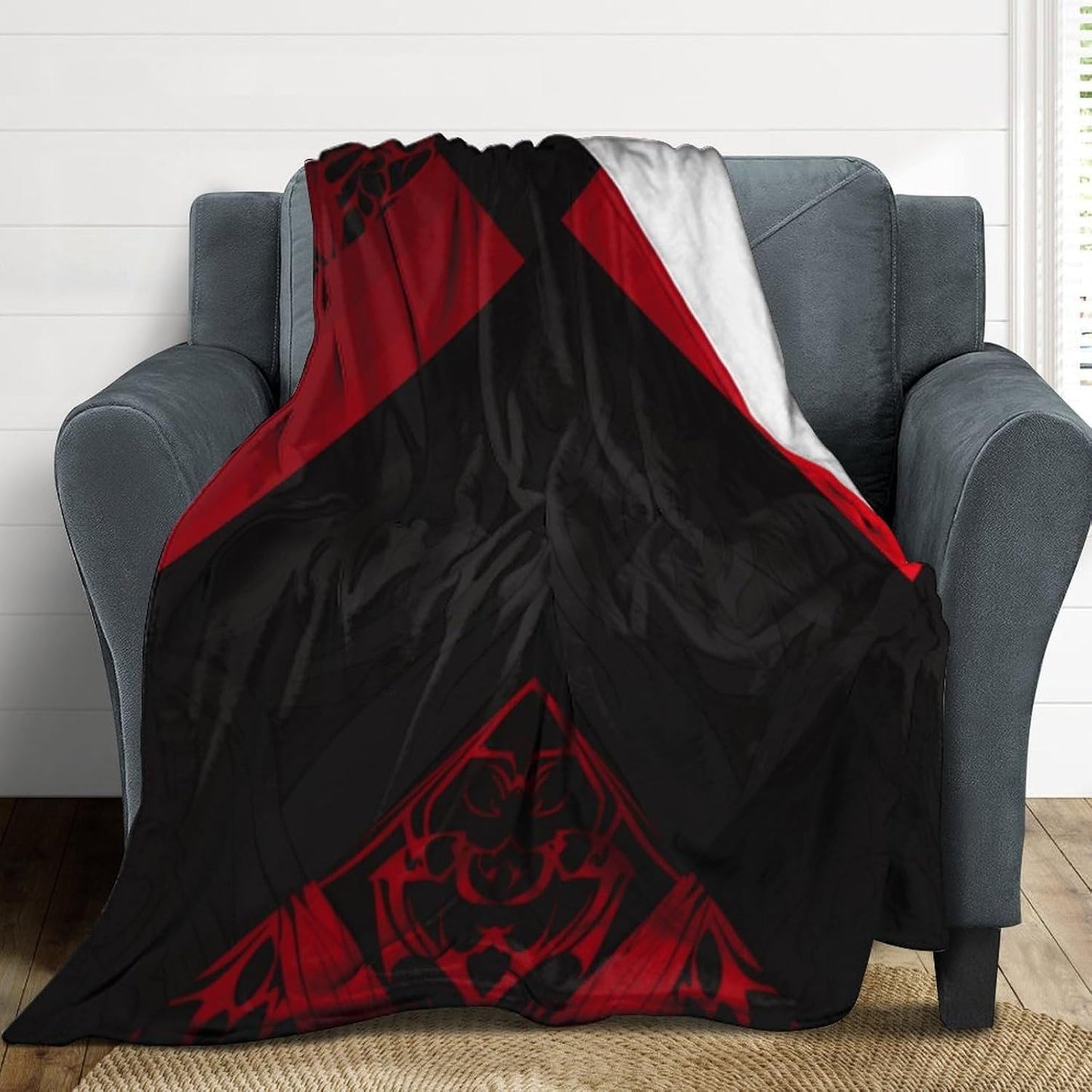 Red Black Blanket Super Soft Lightweight Throw Blanket Cute Cozy Warm Bed Blanket Decorative Fuzzy Blanket All-Season Home Decor Gift for Sofa Couch Living Room 60"*80"（150 * 200cm）