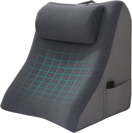 Back Pillow for Bed — 21" Extra-Wide 2-in-1 Dual-Layer Wedge with Adjustable Headrest, Soft Cover