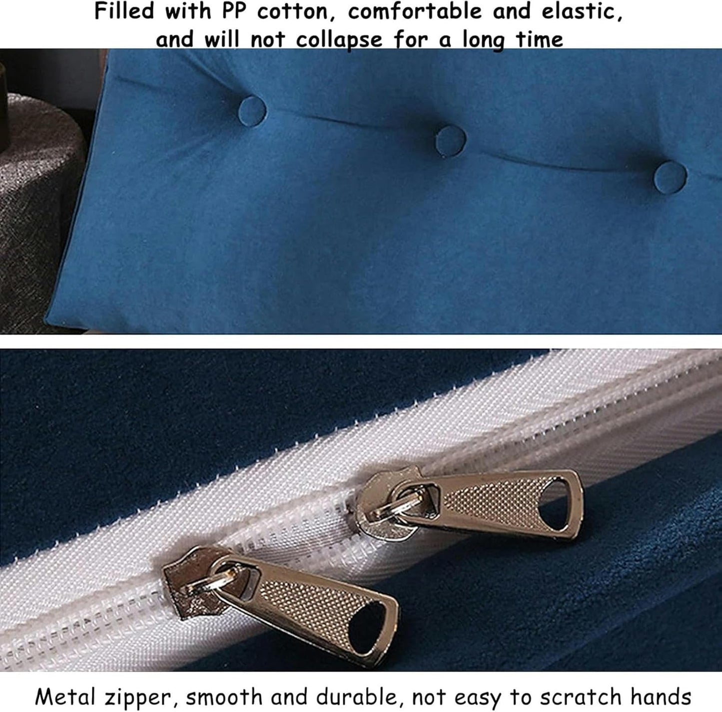 Velvet Bed Rest Reading Wedge Headboard Backrest Tufted Pillow, Soft Wedge Headboard Back Pillow for Bed Backrest Bedside Cushion with Removable Cover, Washable