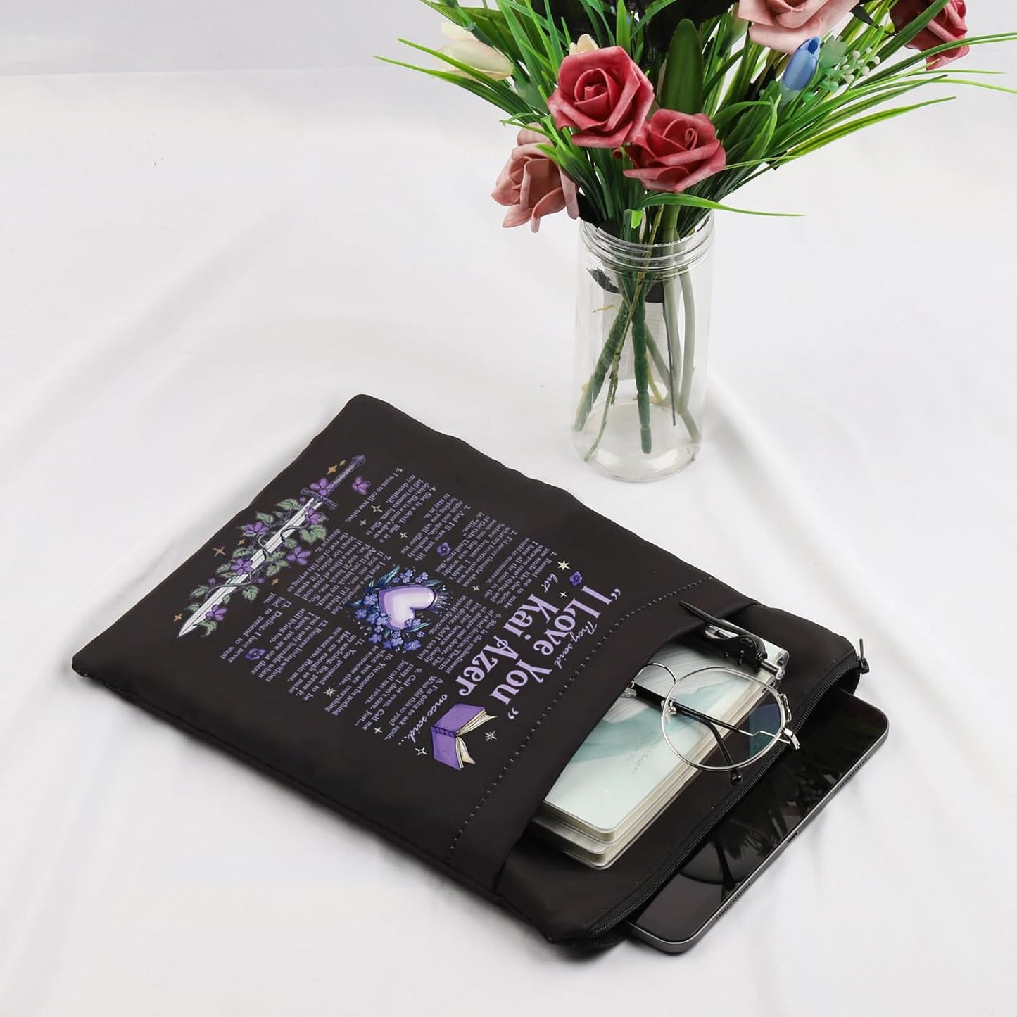 VAMSII Fantasty Book Merch I Love You Romantasy Novel Quote Book Sleeve Special Edition Book Gift Fantasty Lovers Gift (USPowerlessSleeve)