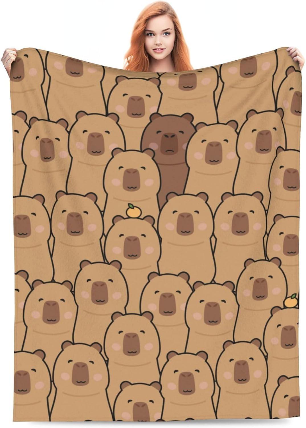 Capybara Blanket Throw Blanket Flannel Lightweight Soft Plush Fuzzy Blankets for Bed Sofa Couch Livingroom Chair Car Travel Pet 50"x40"
