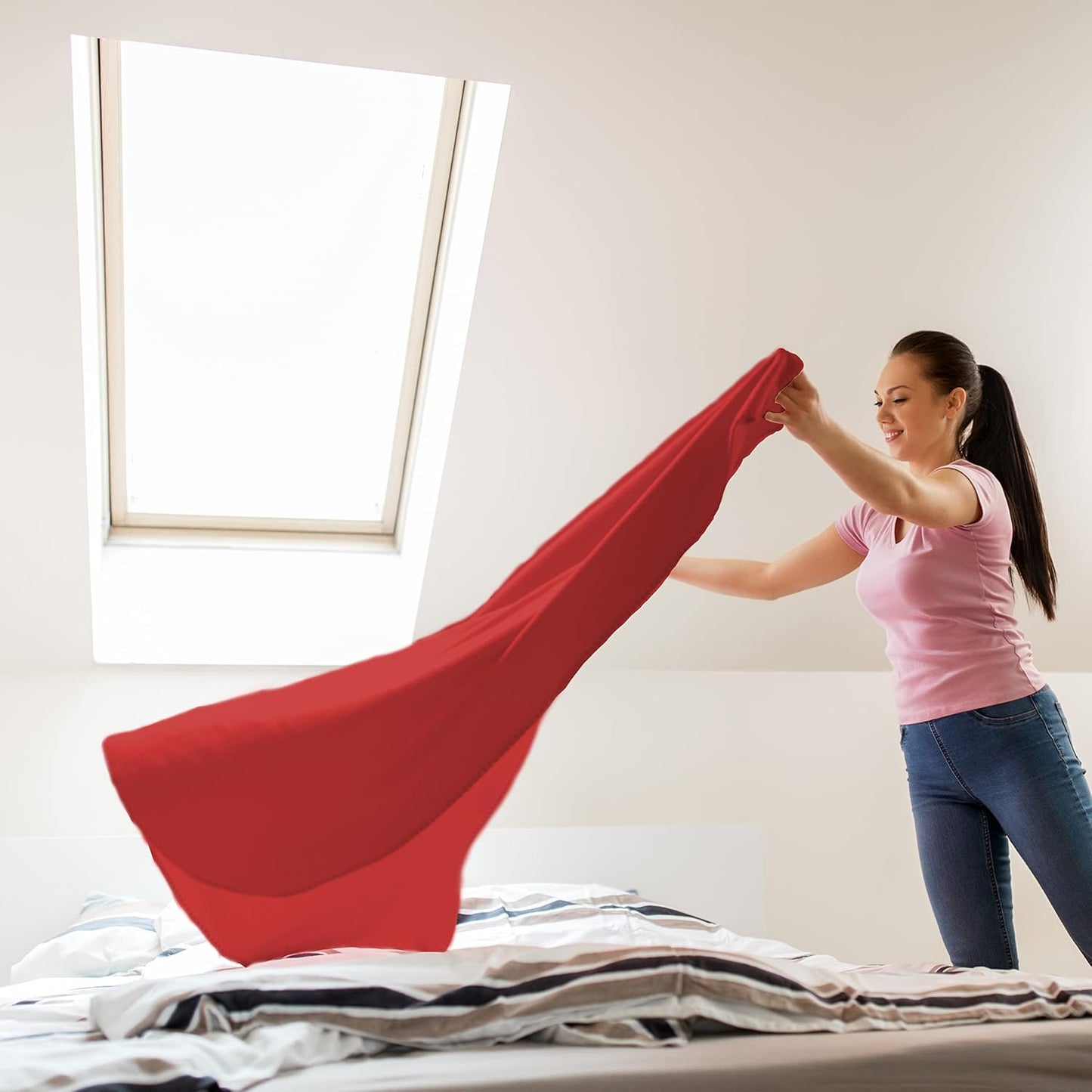 Fleece Throw Blanket 50x60 Bulk Pack of 6 Red