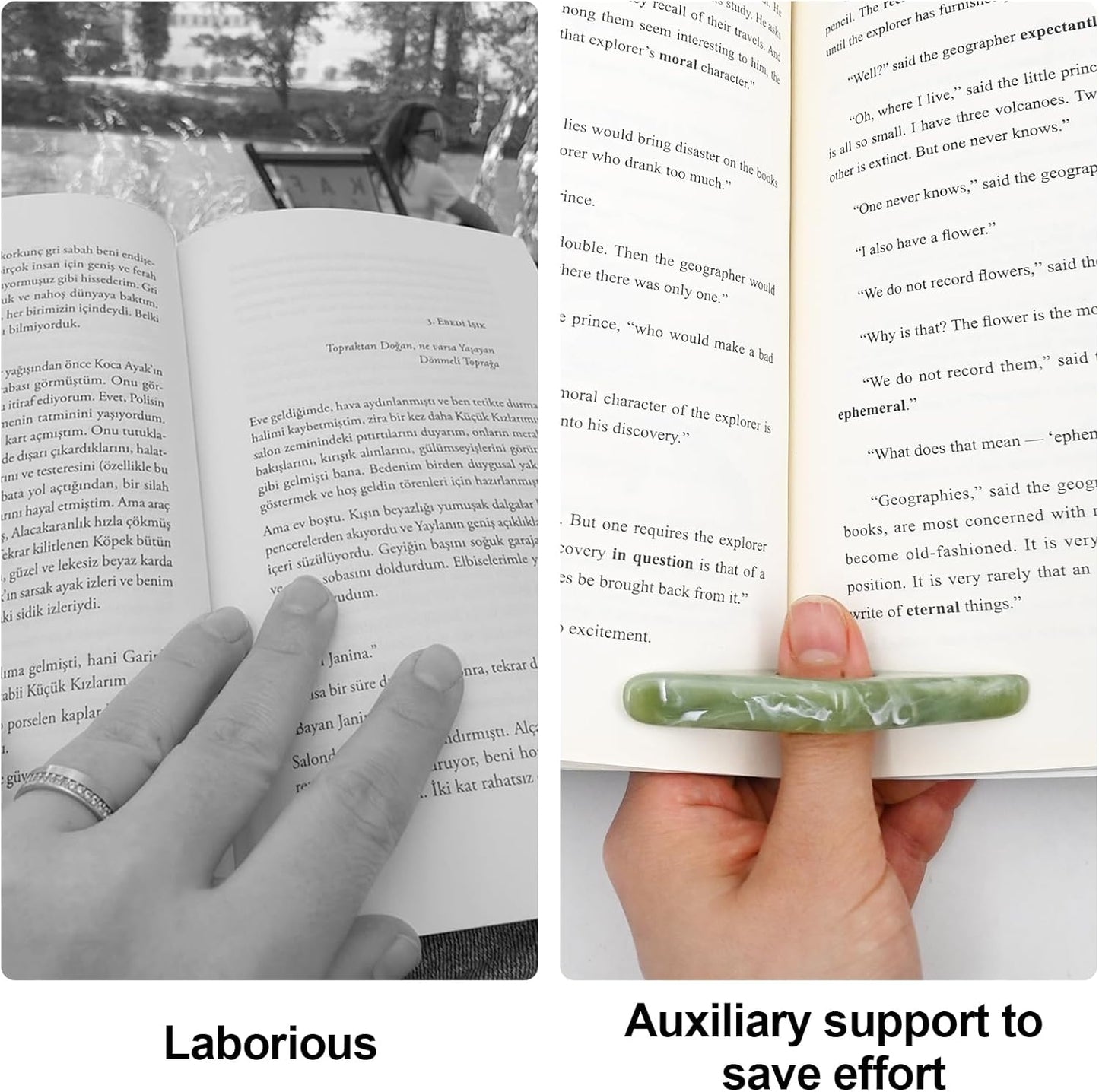 3 PCS Thumb Book Page Holder for Reading, Book Finger Opener Holder Thumb, Reading Accessories Gifts for Book Lovers Readers Women Teachers