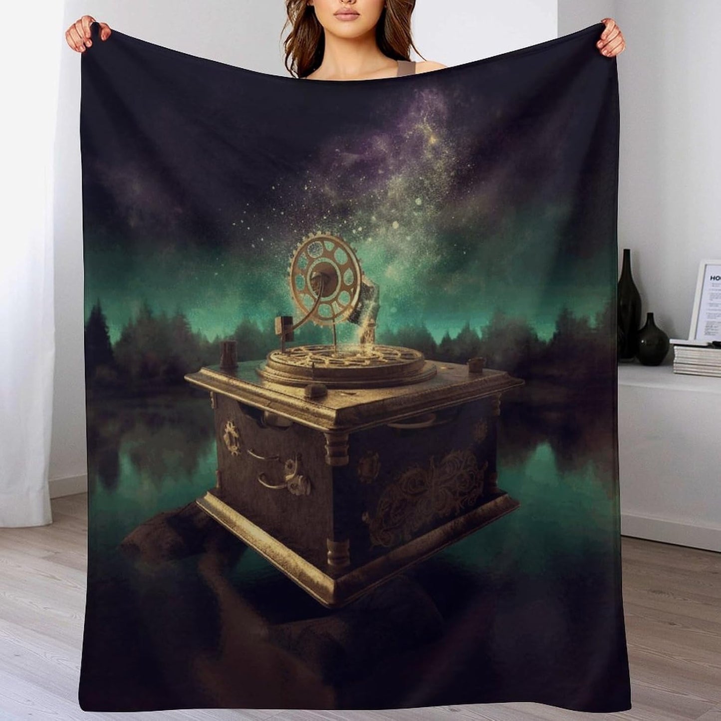 Dream Music Box Blanket Chunky Fluffy Fuzzy Bed Blankets Cozy Soft Warm Winter Blankets Anti-Pilling Flannel Throw Blanket for Couch Living Room Bedroom Multiple Size