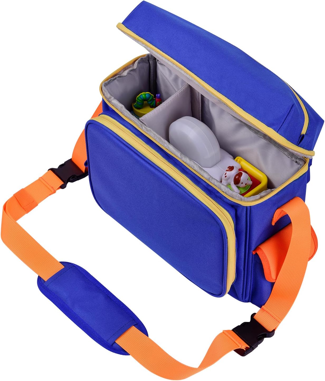 Carrying Case for Little Tikes Story Dream Machine, Travel Storage Bag for Story Books and Characters with Shoulder Strap, 2 Layers (Blue)