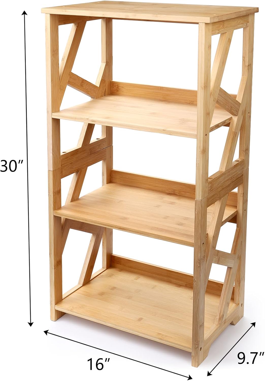 Hedume Bookcase, 3-Tier Open Shelf Bookcase, Small Bamboo Bookshelf, Bamboo Natural Shelving, Book Organizer Storage Open Shelf Rack, Display Shelves for Bedroom, Living Room, Office, Bathroom