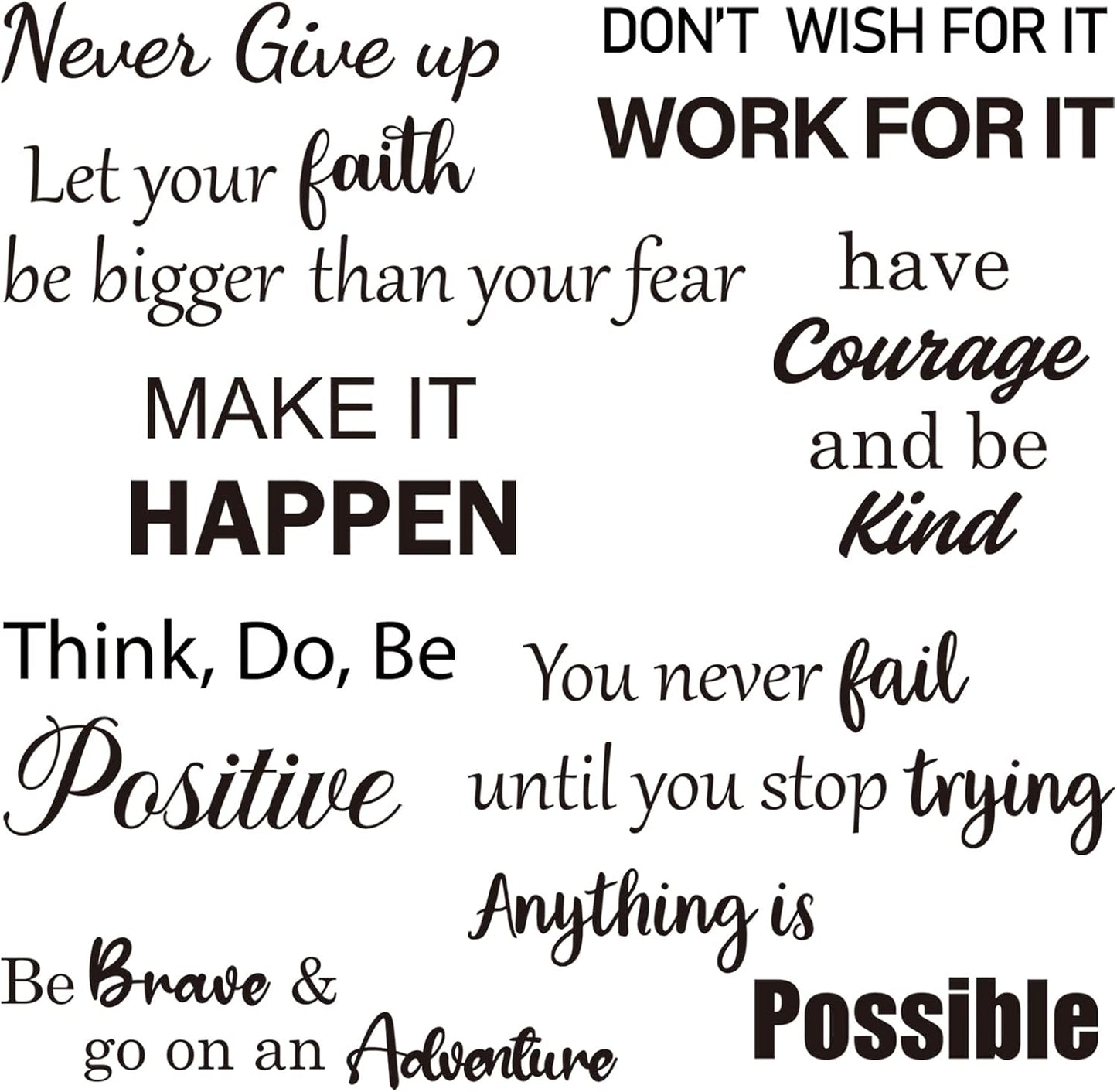 Inspirational Wall Decals Quotes, Motivational Affirmation Wall Stickers, Vinyl Quotes Stickers, Peel & Stick Positive Sayings for Bedroom/Living Room/Bathroom/Office Wall Décor