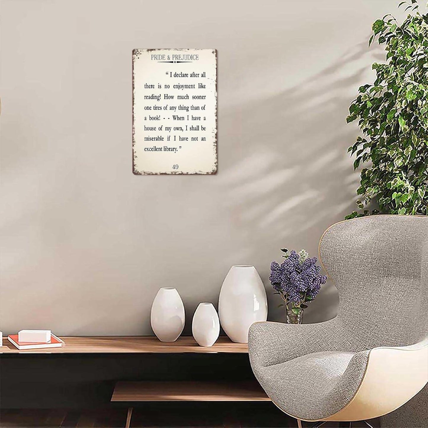 Funny Metal Signs Pride And Prejudice Quote Jane Austin Reading Literature Library Posters Trendy Home Wall Art Jane Austin Tin Sign For Home Room Office Decor 8x12inch