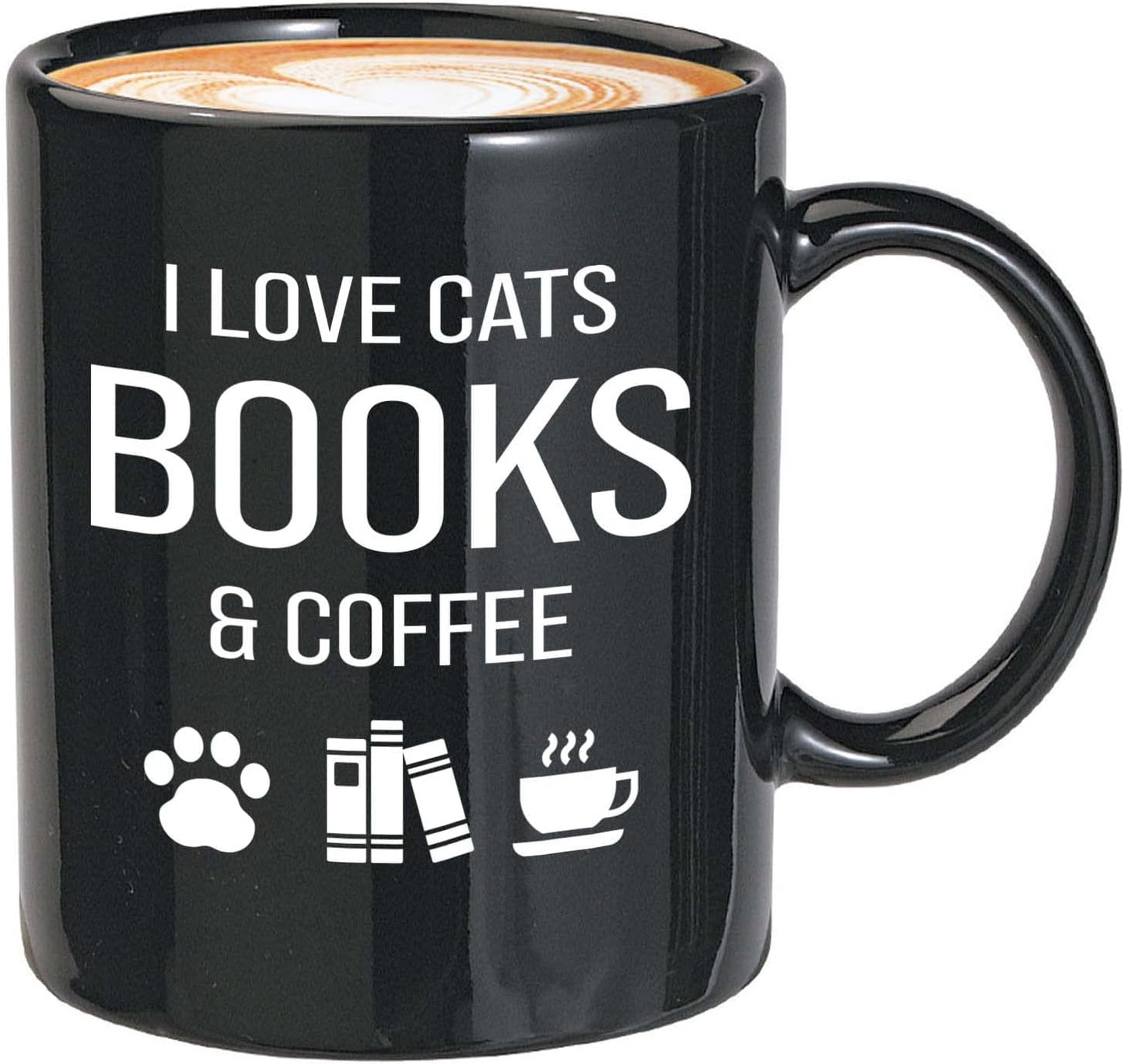 Bubble Hugs Book lovers Coffee Mug 11oz Black - Cats Books Coffee - Author Writer Library Editor Introvert Lovers Cat Chill Relax Bookworm Reading