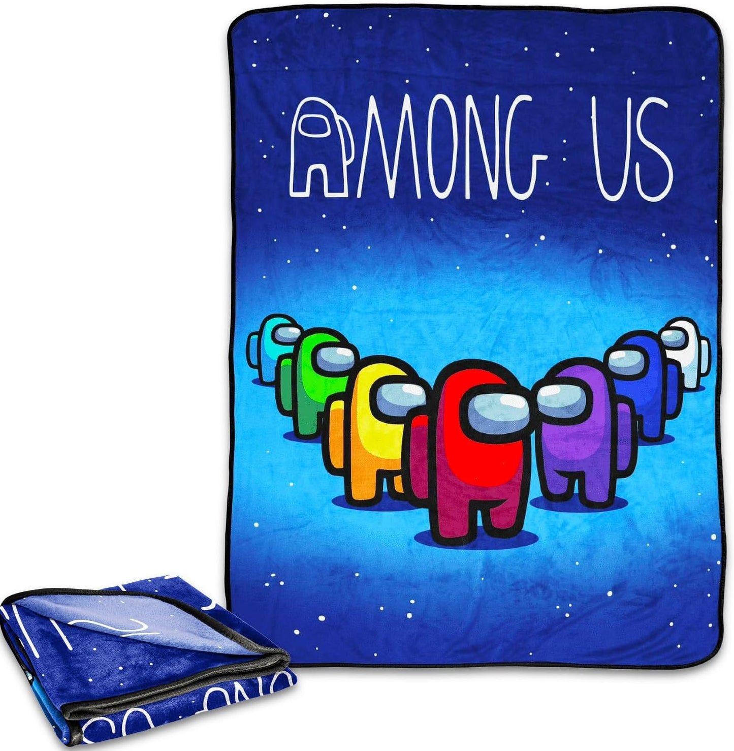 Among Us Fleece Blanket for Kids - Bundle with Crewmate Silk Touch Throw, Stickers, and More | Among Us Blanket Size 40" x 50"