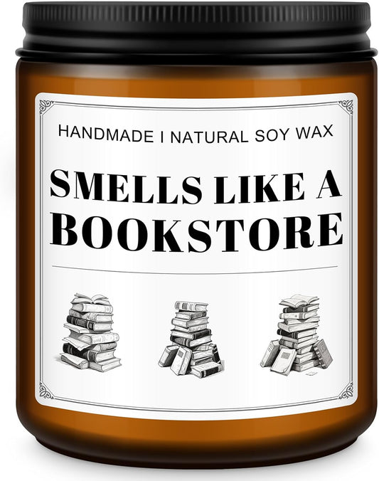 Book Lovers Candle Gifts, Funny Gift Ideas for Book Lovers, Birthday Bookish Presents for Readers Librarian Bookworms -Old Book Candles (7Oz)
