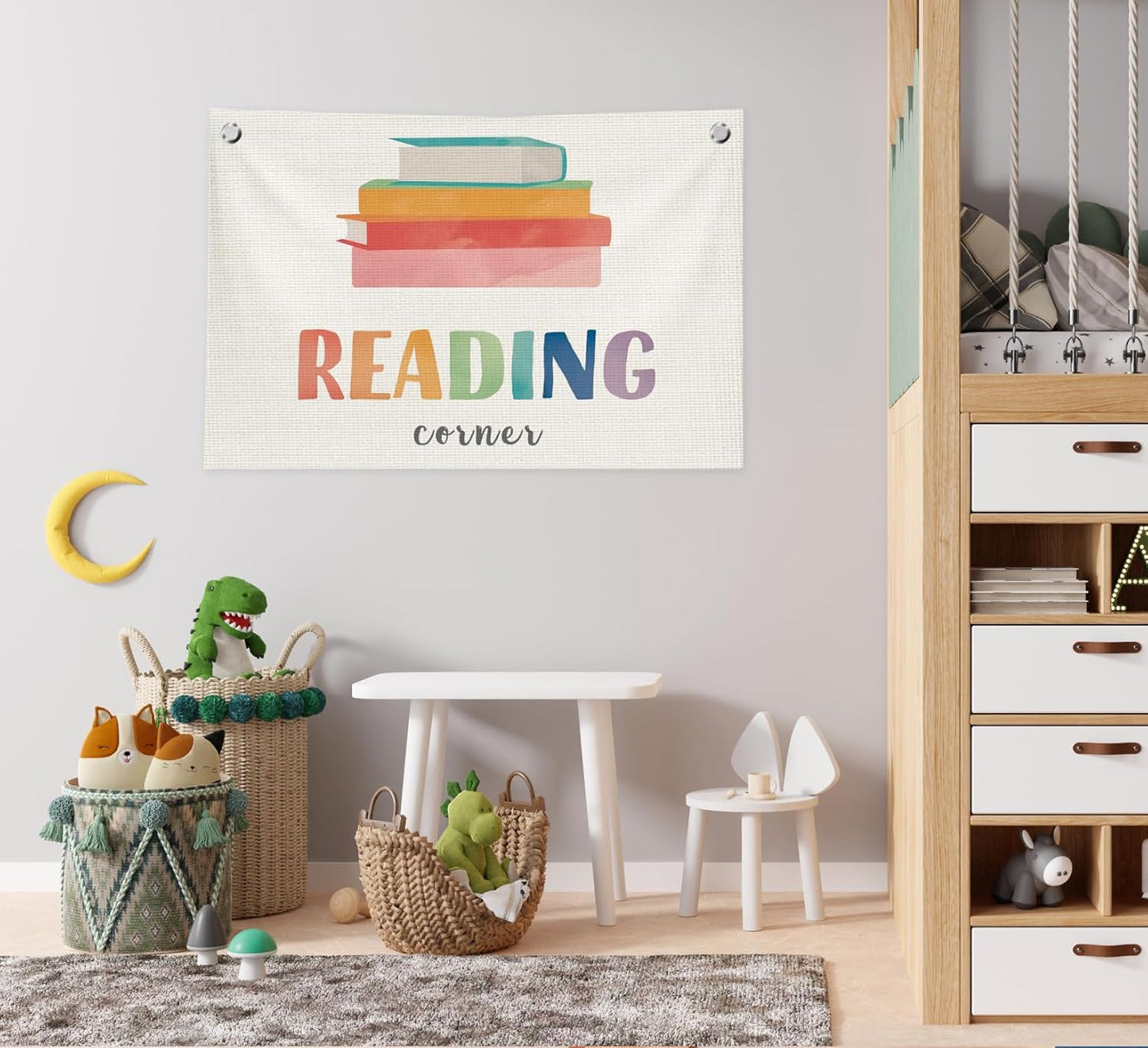 Reading Corner Wall Decor for Classroom,Kids Reading Nook Canvas Banner Flags for Homeschool Classroom Library Decor,30x20 Inch