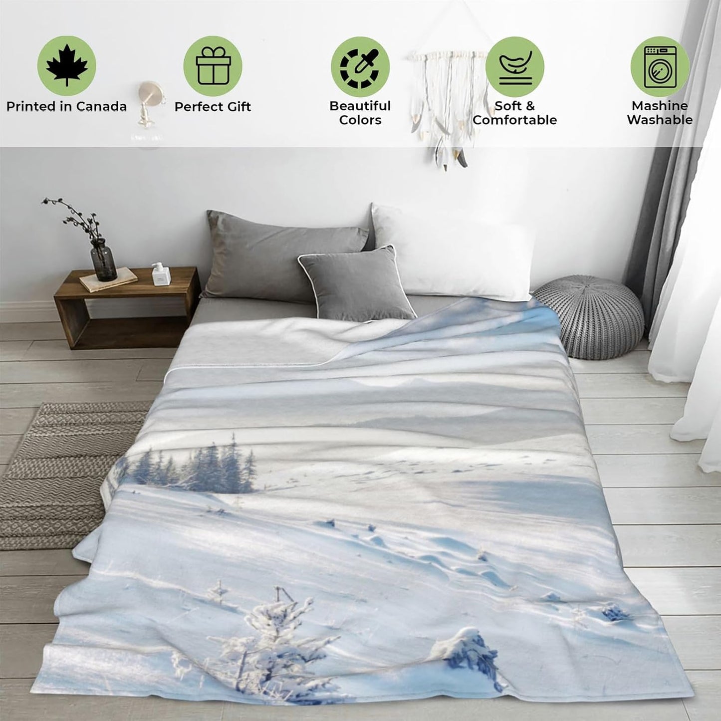 Outdoor Adventure Art Blanket 60×80 Inch,Fishing, Hunting Nature Lightweight Flannel Throw with Rustic Deer, Fish and Gear,Sportsmen Home Living Room Decor,Gifts for Adults,Nature Fans