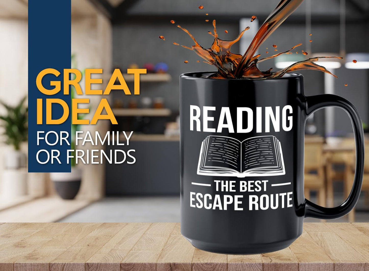 Book Lover Coffee Mug 15oz Black -Reading The Best - Bookworm Literature Library Book Lover Reader Booked Editor Intellectual Studious