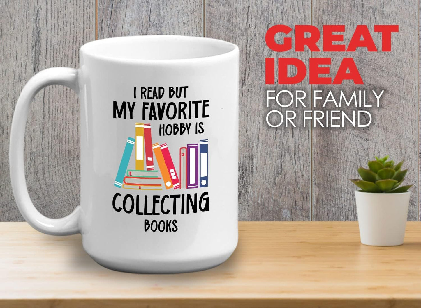Bubble Hugs Book Lover Coffee Mug 15oz White - Favorite Hobby Collecting Books - Reading Book Collector Reader Stack of Books Lover Bookish Novelist Librarian Writer