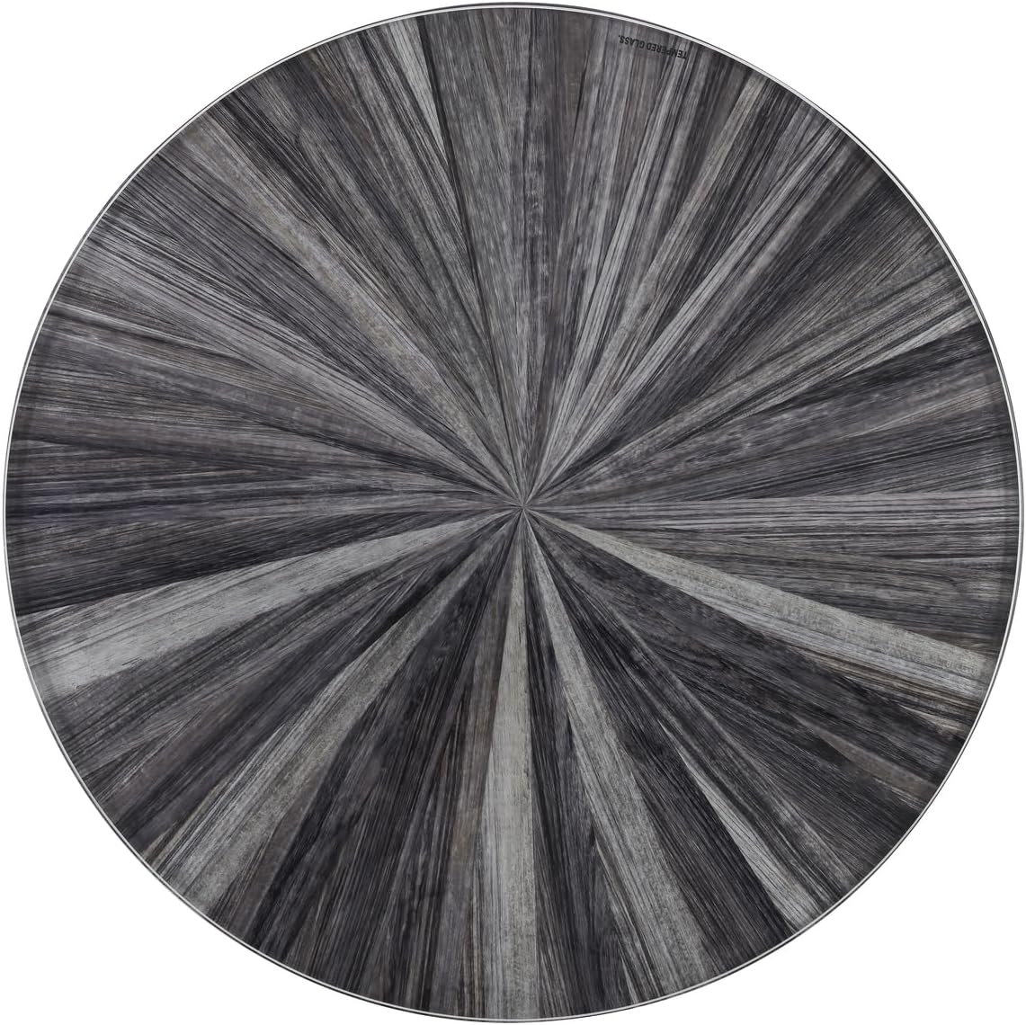 Nina Mid-Century 18.5 in. Round Gray Coffee Table with Tempered Glass Top