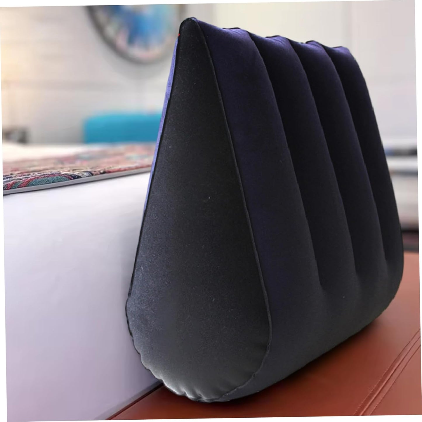 Inflatable Pillow Inflatable Wedge Pillow, Lightweight & Portable Thickened Wedge Soft Comfortable Triangle Cushion for Sleeping, Reading, Post Surgery, Blue