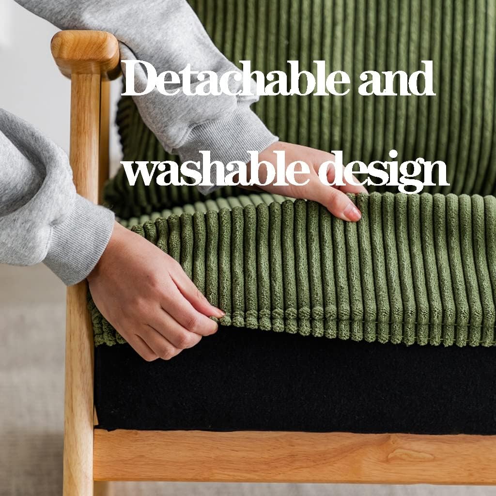 LSLYTQ Rocking Chair Wooden Glider Rocker Chair Nursing Chair Mid-Century Upholstered Fabric Rocking Armchair with Ottoman & Thick Padded Cushion for Living Room,Bedroom