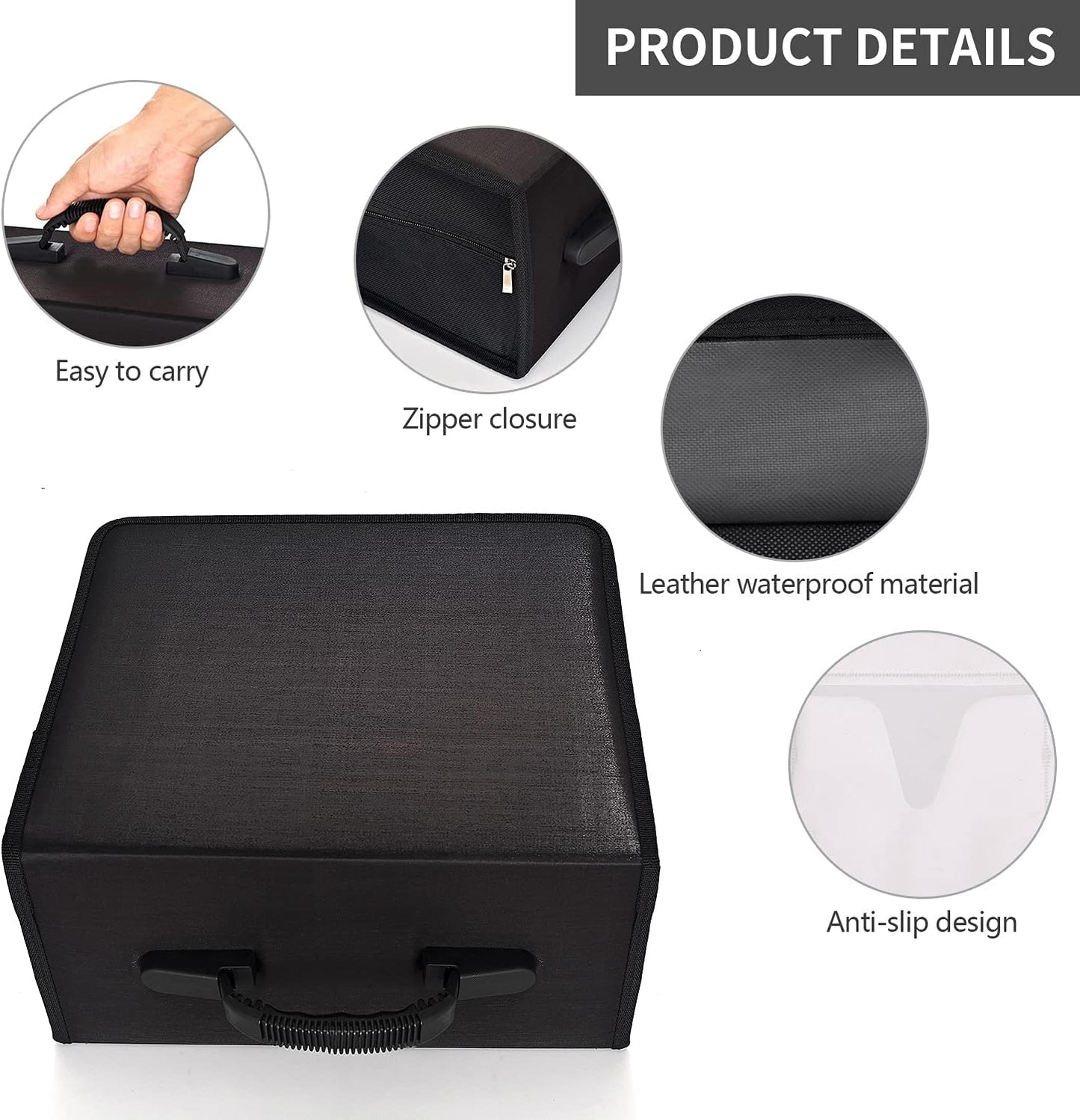 alavisxf xx CD Case, 432 Capacity DVD Case Holder, Heavy Duty Zipper Protective Movie Media Storage Organizer Binder Wallet for Car Home Office Travel (Black, 432 Capacity)