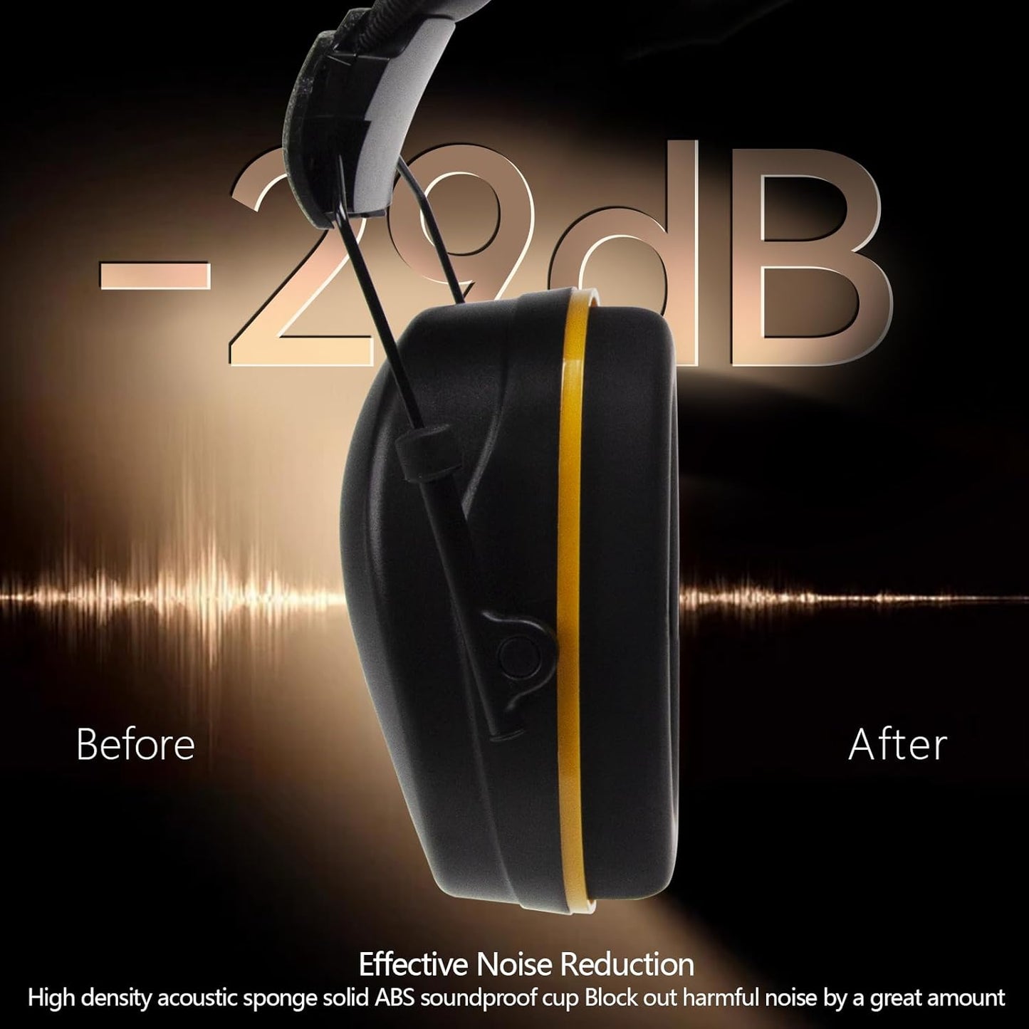 29dB Ear Muffs for Noise Reduction, Retractable Hearing Protection for Shooters, Foldable Noise Cancelling Headphones Kids, Sound Proof Headphones for Adults, for Shooting, Construction, Mowing