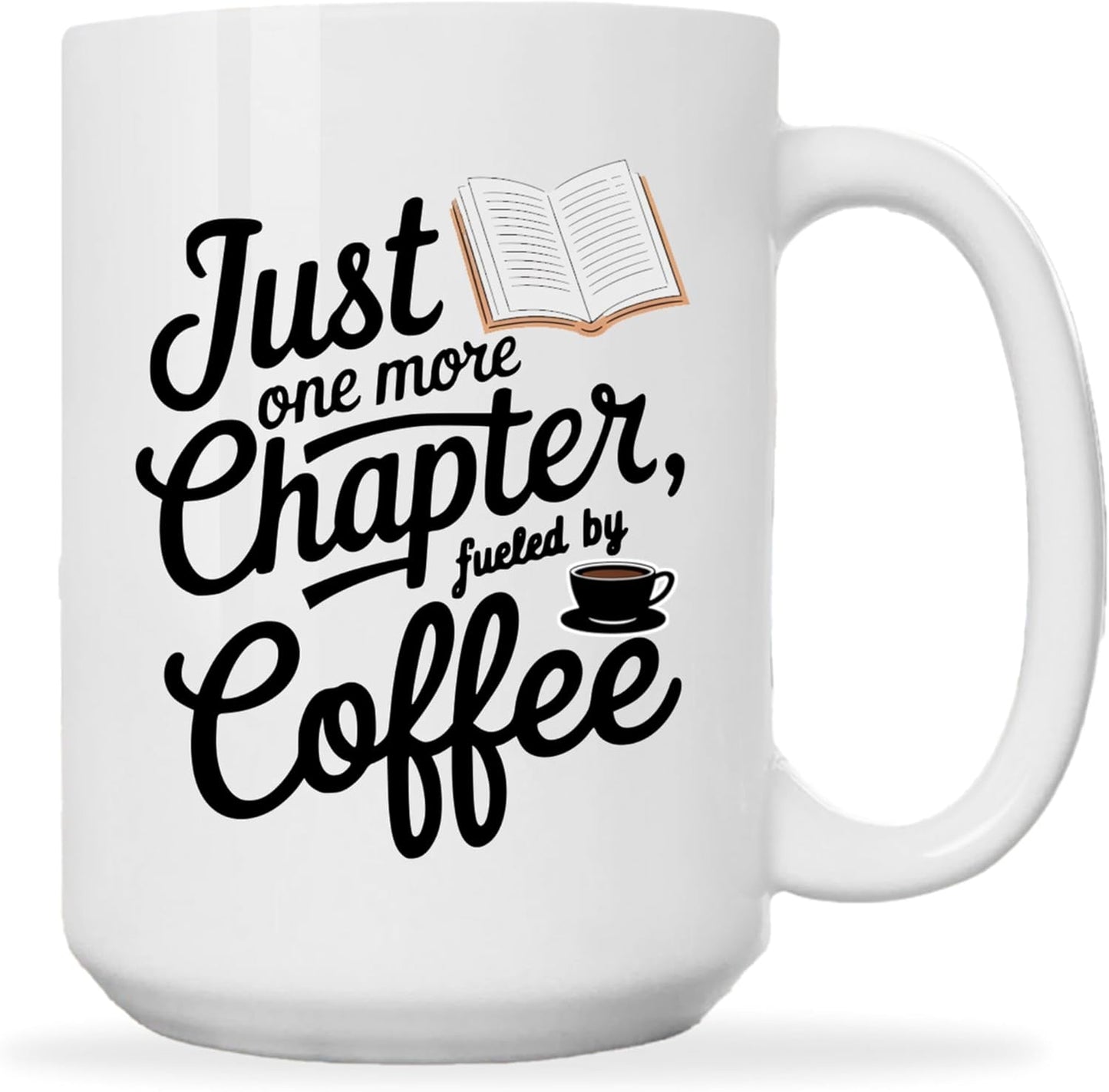 Book Lovers Coffee Mug 15oz White -Distracted Books - Gift for Book Club Bookworm Bookish Reading Nerdy Avid Readers Women