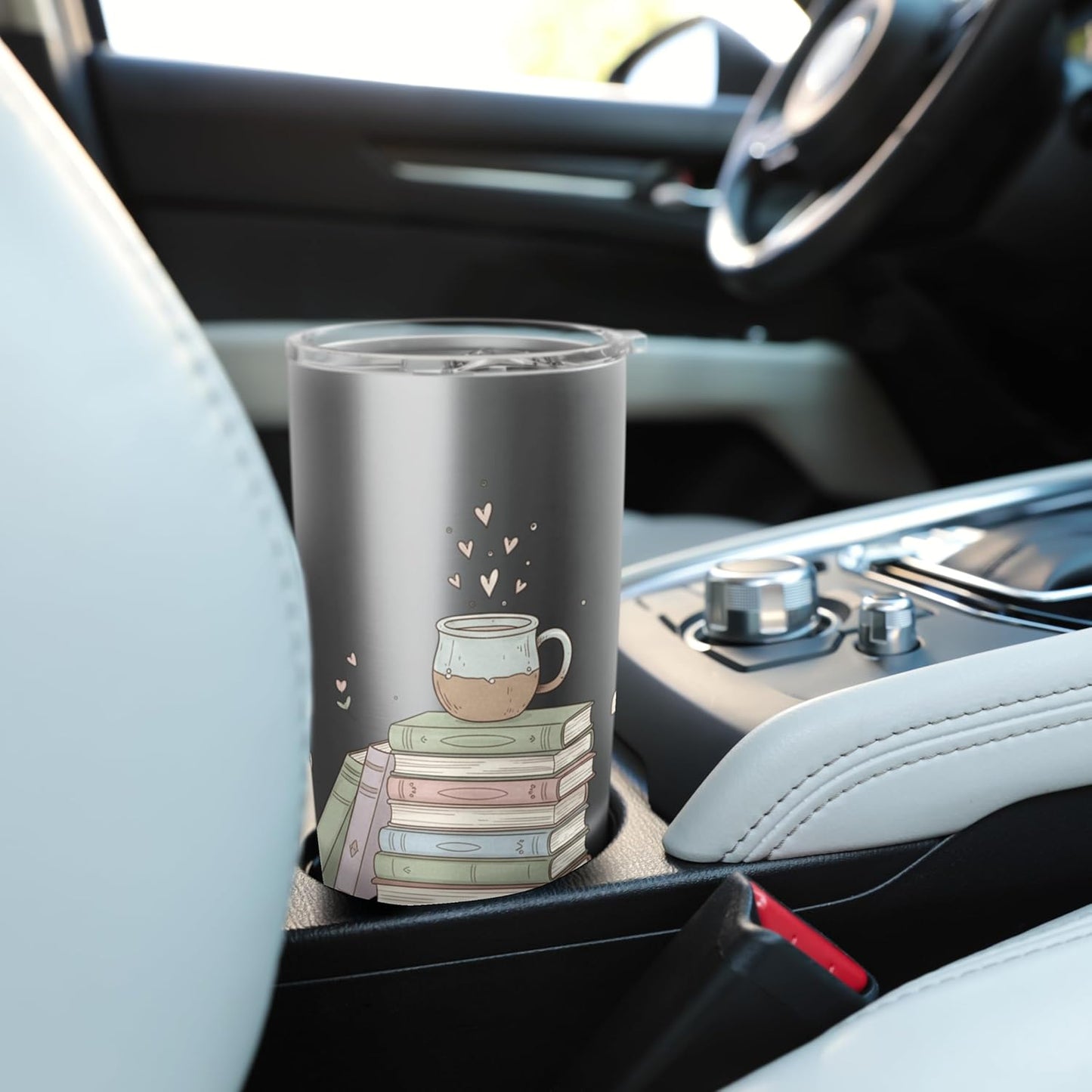 Book Lover Coffee Stack Pastel Cozy Reading Stainless Steel Insulated Tumbler