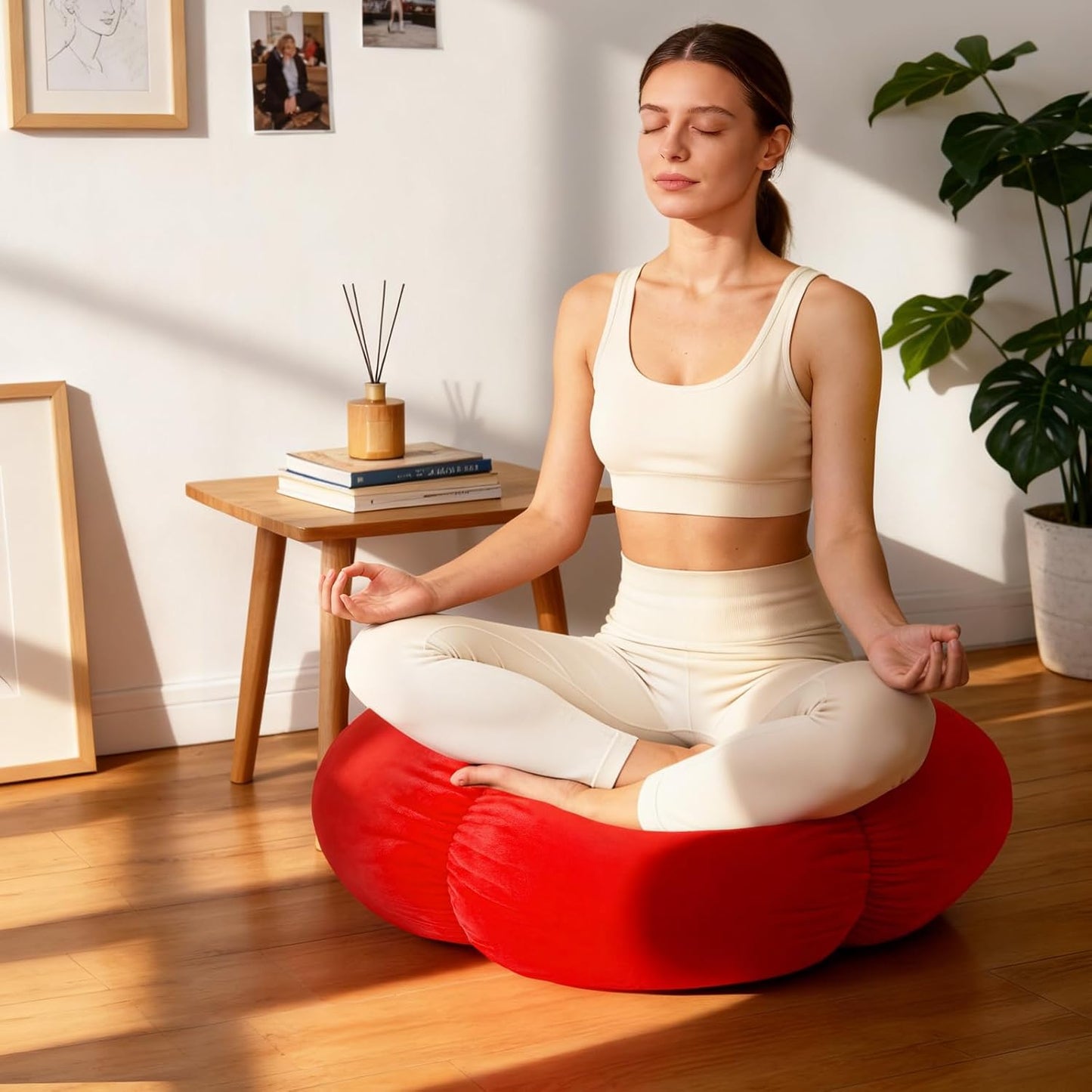 Extra Large Tomato Floor Cushion Pillow – Plush Floor Cushion for Sitting & Activities, for Reading, Gaming, Meditation & Home Decor – Cute Round Plush Chair Cushion.60cm/23.6Inch
