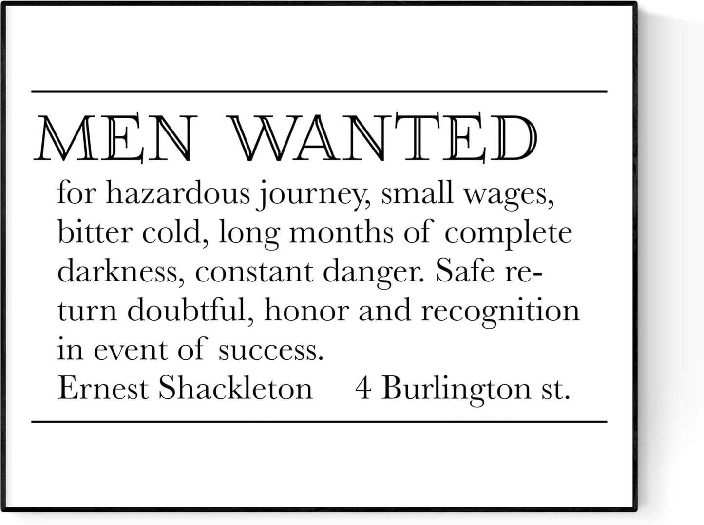Ernest Shackleton Expedition Help Wanted Advertisement | Vintage Art Print (8x10)