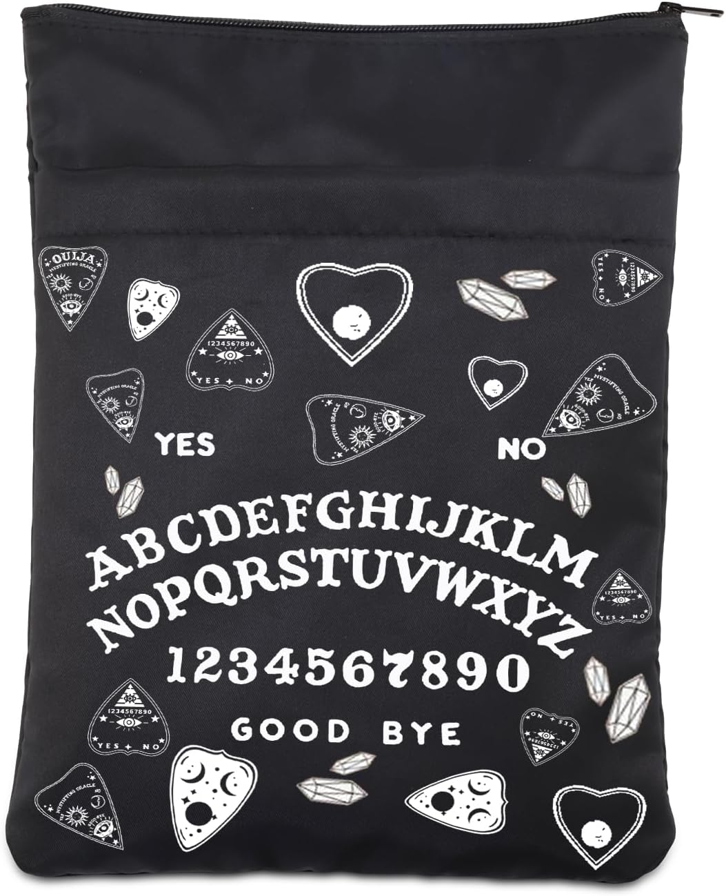 LQRI YES NO Book Sleeve With Zipper Wiccan Gothic Book Cover Gift Spirit Board Zipper Pouch