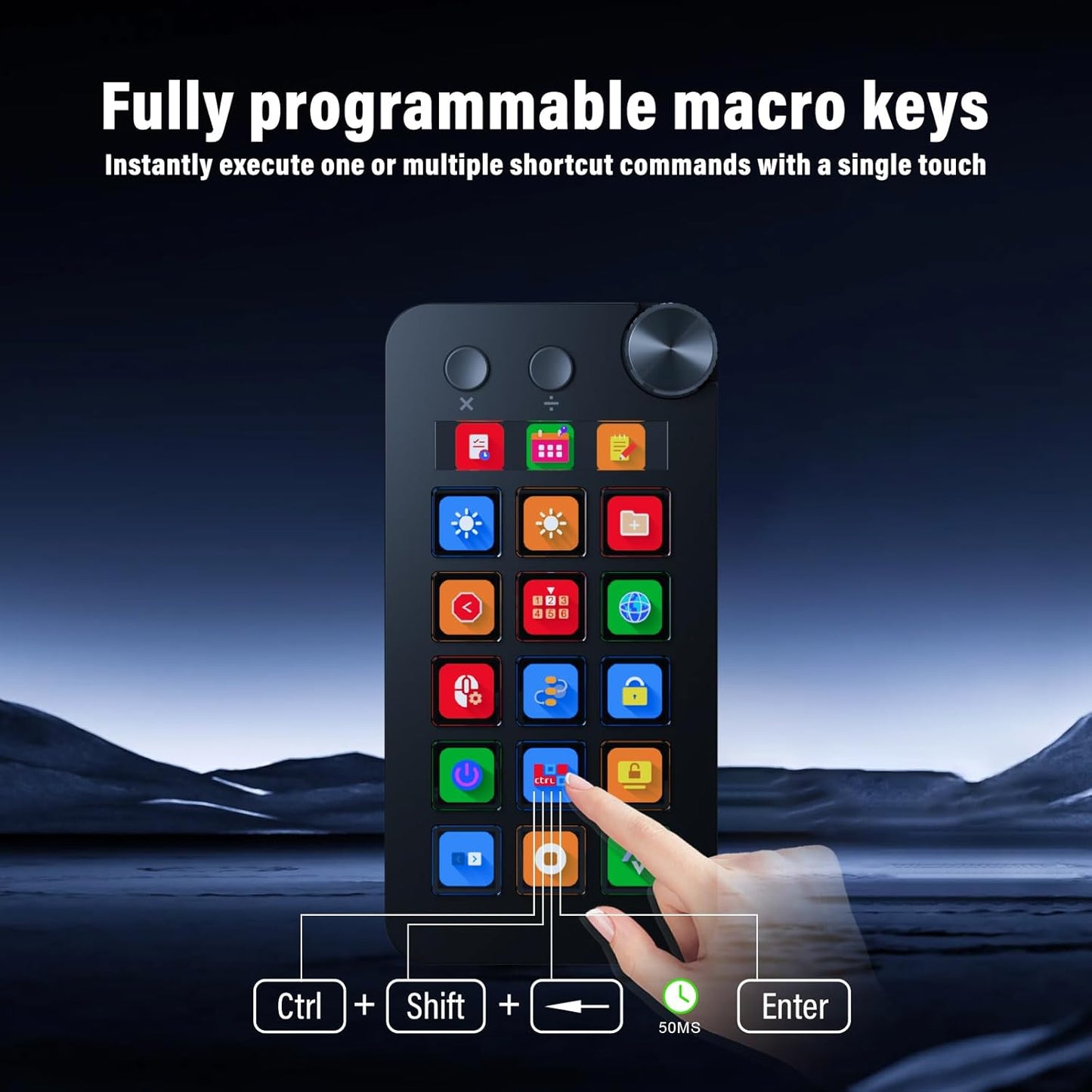 Streaming Deck for Live Streamers,Game Commands Keyboard for Gamers,Macro pad for Content Creators,Soundboard Keypad for OBS and YouTube,ThreeModes(ShortcutKeys,Calculator,Numeric Keypad)
