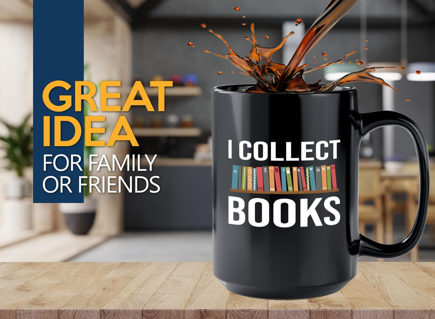 Book Lover Coffee Mug 15oz Black -I Collect Books - Writer Editor Bookish Librarian Bibliophile Bookish Grammar Philosophers