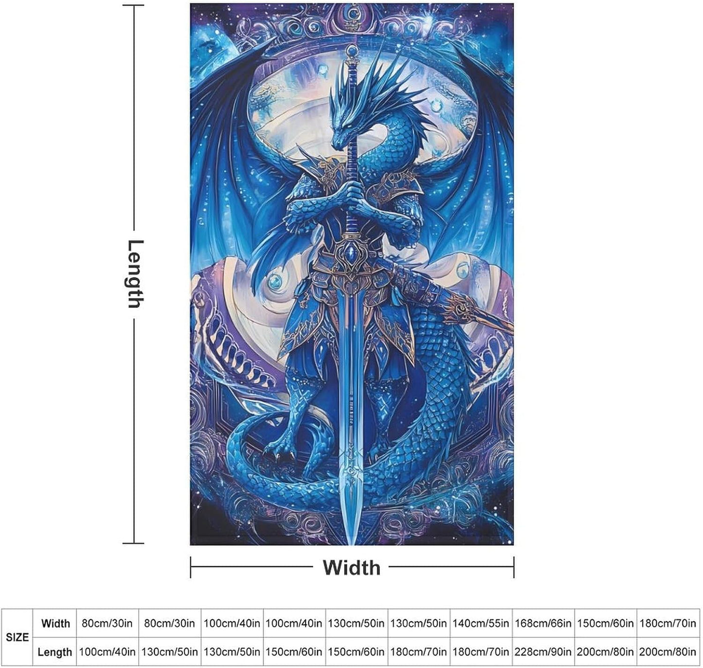Dragon Dragonsword Throw Blanket for Couch Bed Plush Cozy Fuzzy Flannel Blanket for All Season 30"x50"