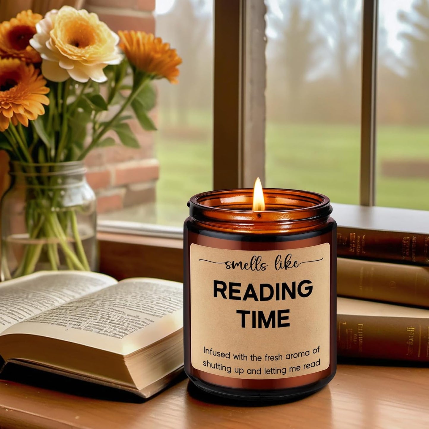 GSPY Reading Candle, Book Lovers Gifts, Readers, Bookish Present - Reading Accessories, Cute Reader Ideas - Funny Mothers Day, Birthday Gifts for Book Lovers Women, Bookworm, Librarian, Men, Booklover