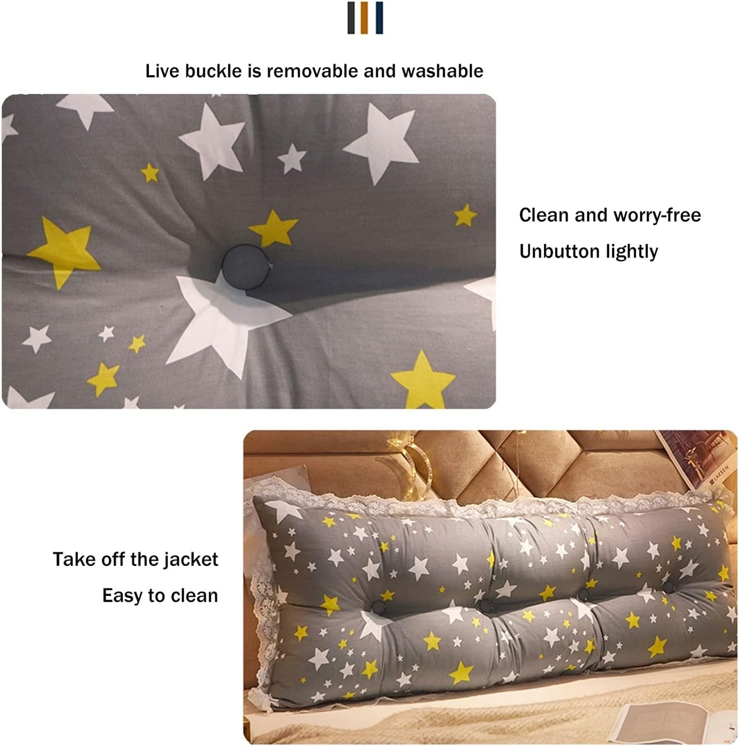 Headboard Backrest Reading Cushion,Backrest Cushy Bed Wedge Pillow, Lumbar Waist Pad for Sofa Bed Day Bed Bunk Bed（Length:100cm-200cm (Color : Grey, Size : 20050CM)