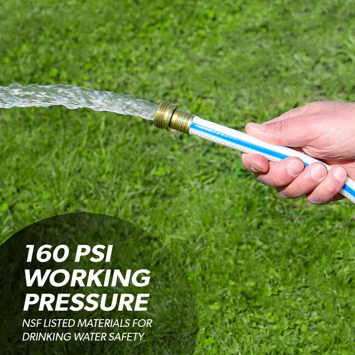 Valterra W01-6600 AquaFresh High Pressure Drinking Water Hose - 5/8" x 50', White