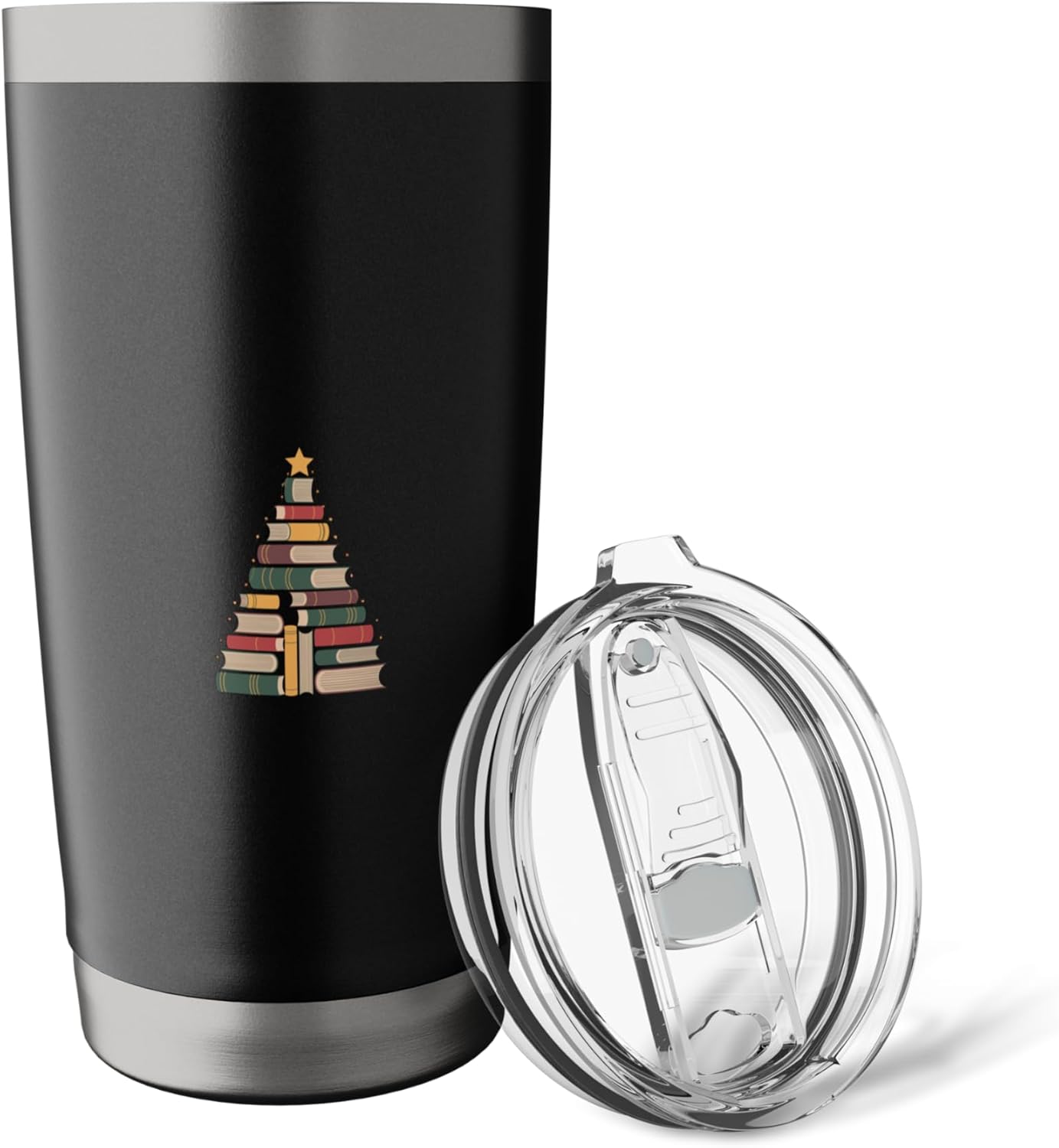 Snowy Book Tree Christmas For Readers And Librarians Stainless Steel Insulated Tumbler