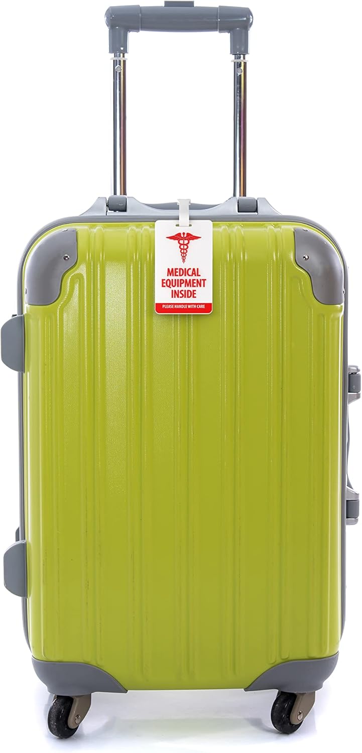 Shacke Medical Equipment Luggage Tag for Respiratory Devices (White/Vertical)
