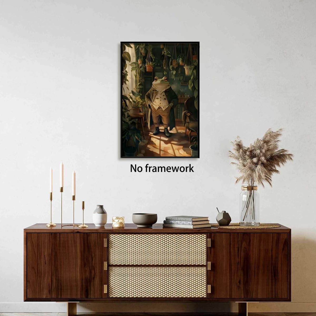 Vintage Botanist Frog Poster Retro Animal Wall Art Plant Lover Painting Print Humorous Victorian Frog Gentleman Picture for Living Room Greenhouse Reading Nooks Decor 12x18inch Unframed