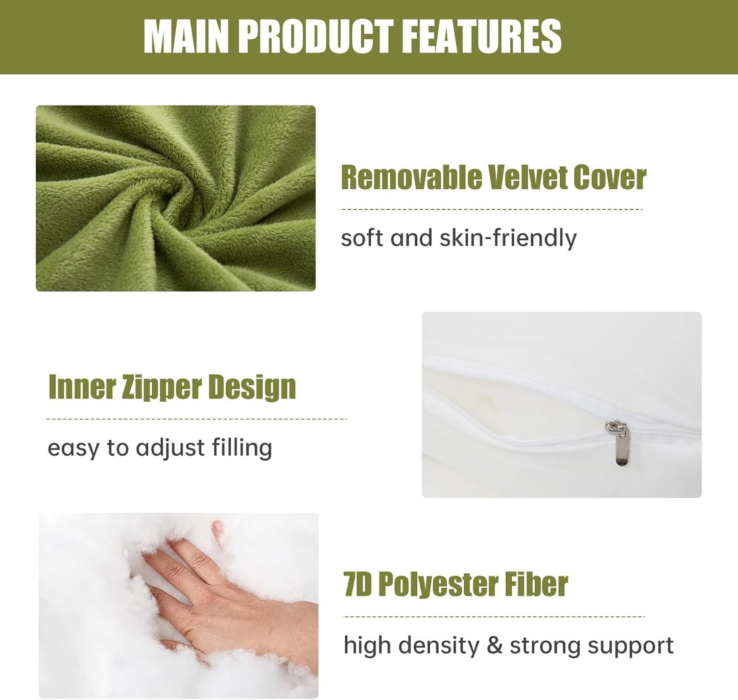 Pregnancy Pillow, C Shaped Full Body Pregnant Women Sleeping Pillow for Maternity Support with Cover (Green)