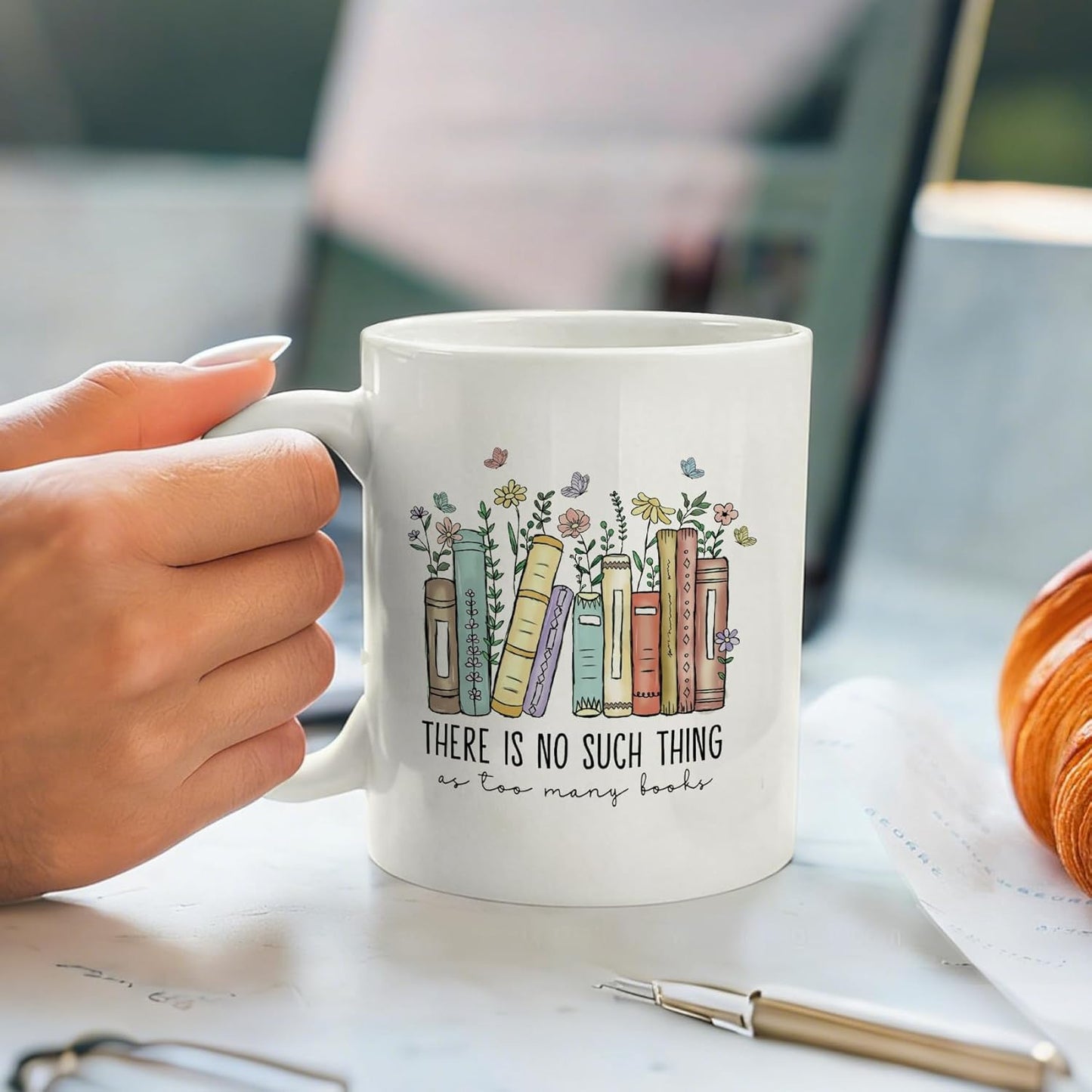 Book Lover Gift - there is no such thing mug - Unique gift for Bookish Readers Woman Men, Mom, Teacher, Best Friend - Birthday, Christmas Graduation Gifts Idea - 11oz White Ceramic Coffee Cup -68