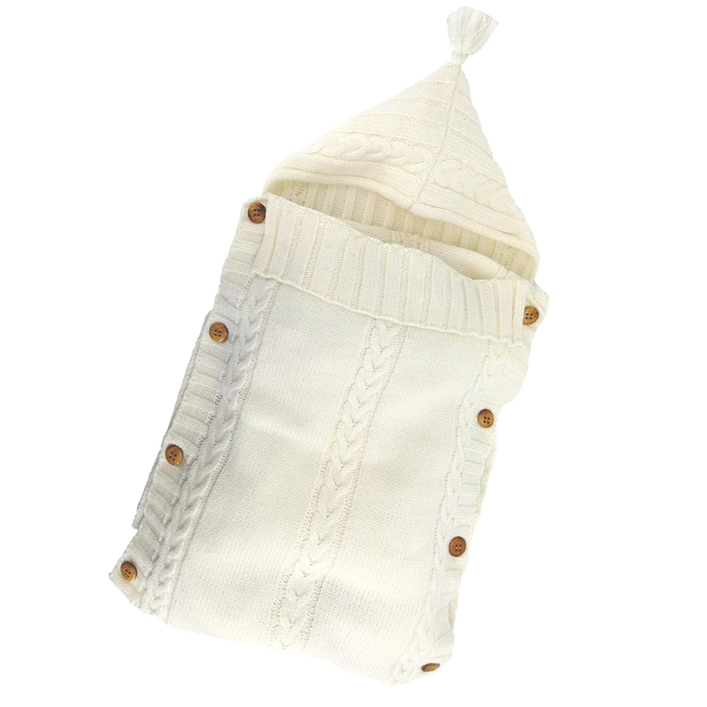 XMWEALTHY Newborn Baby Wrap Swaddle Blanket Knit Sleeping Bag Receiving Blankets Stroller Wrap for Baby Beige 0-6 Month