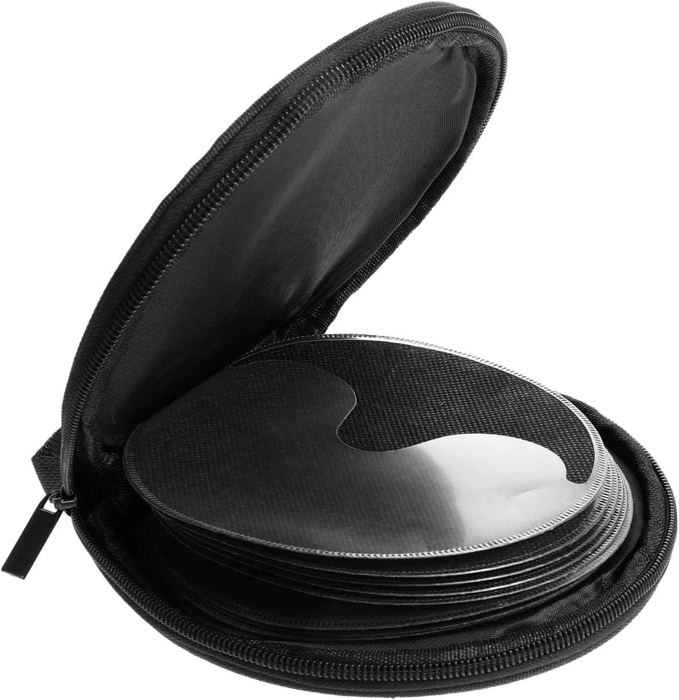Bewudy CD Case Holder, CD Case for Car DVD Holder Portable Disc Organizer DVD Round Storage Wallet for Car, Home, Travel Carrying (Black)