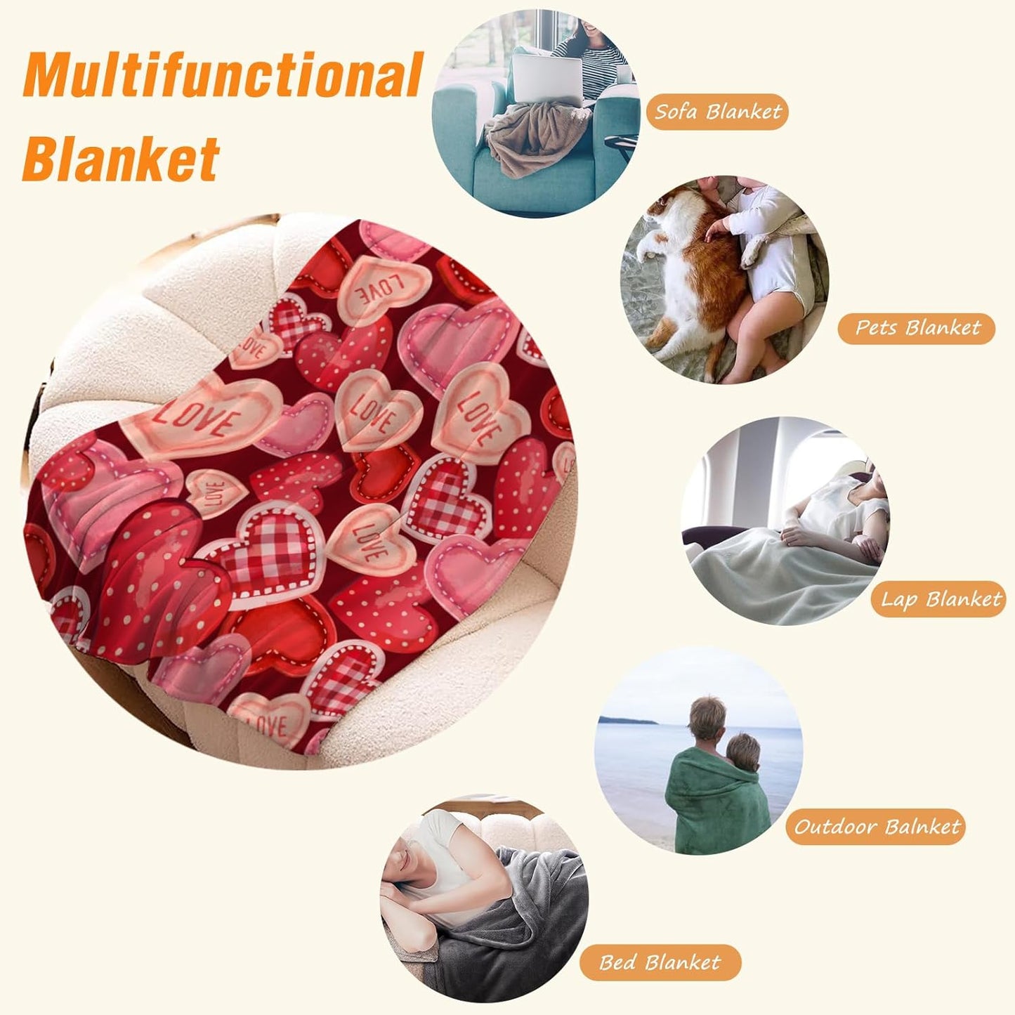 YeeJu Valentines Day Decorative Throw Blanket 50 by 60 Pink Plaid Love Heart Throw Blanket Girlfriend Wife Couple Gift Blanket for Couch Sofa Bed Soft Fleece Blankets and Throws 50x60